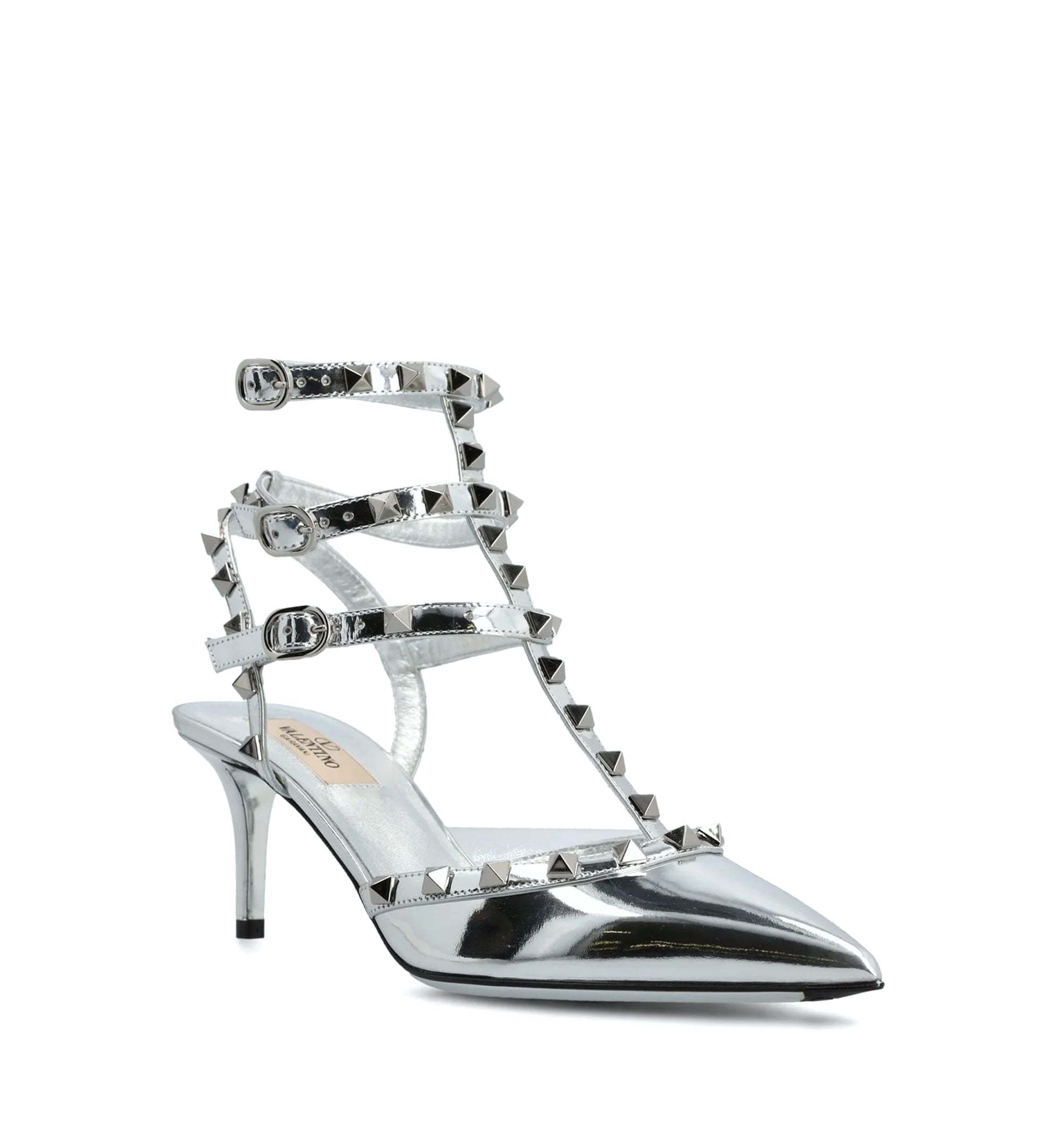 Rockstud Mirror-Effect Pumps