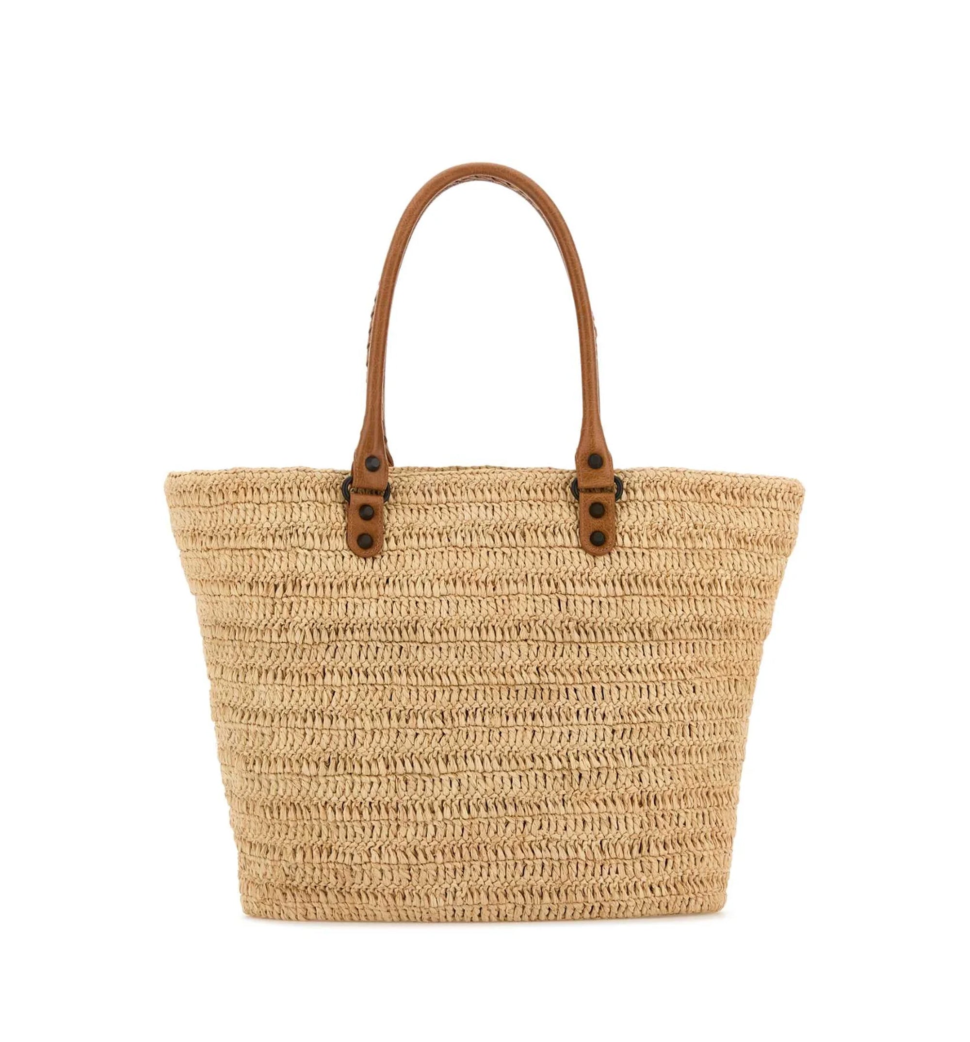 Le City Medium Raffia Basket Bag