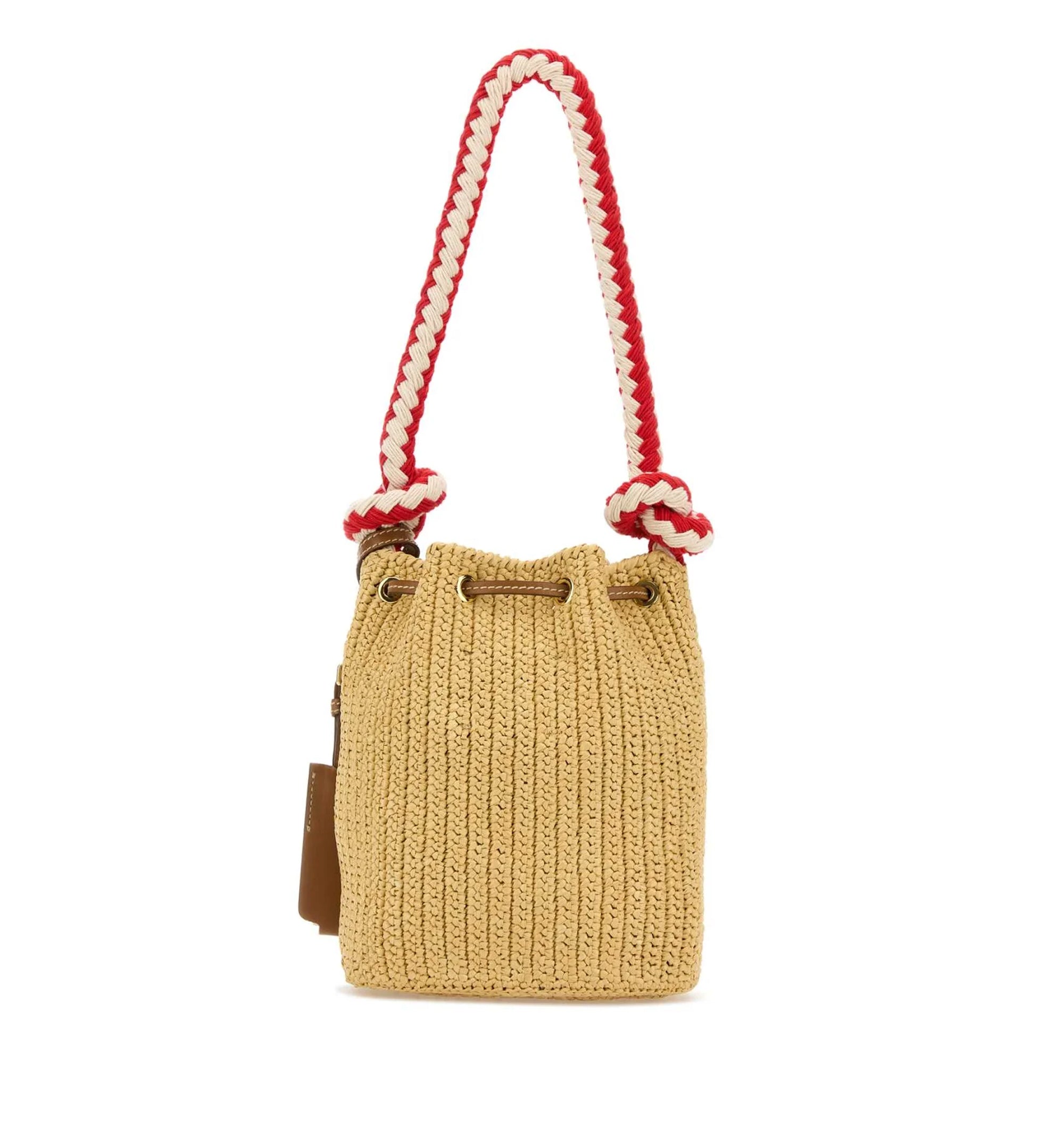 Prada Woven Drawstring Bucket Bag