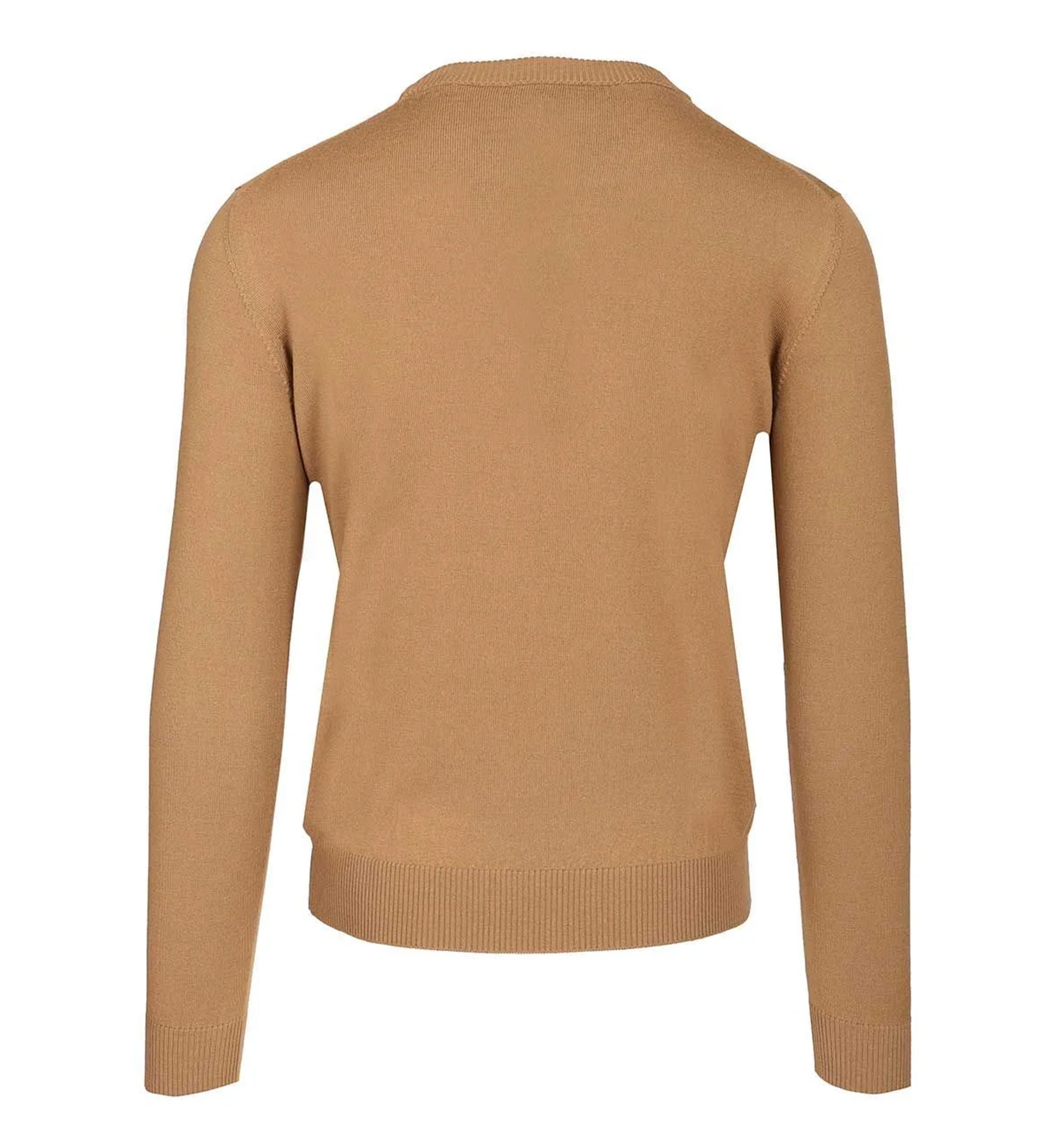 Fendi Long Sleeved Crewneck Knitted Sweater - Beige