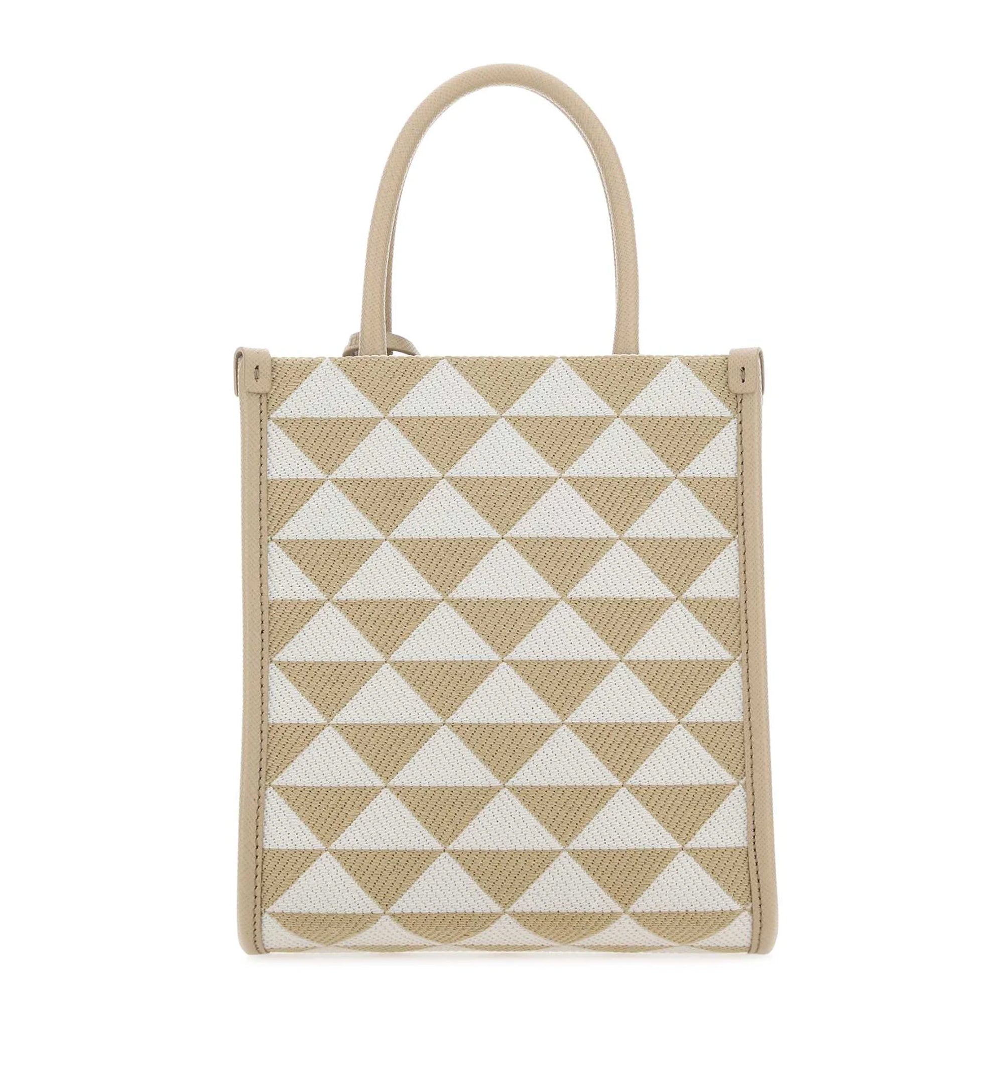 Prada Logo Detailed Monogram Tote Bag