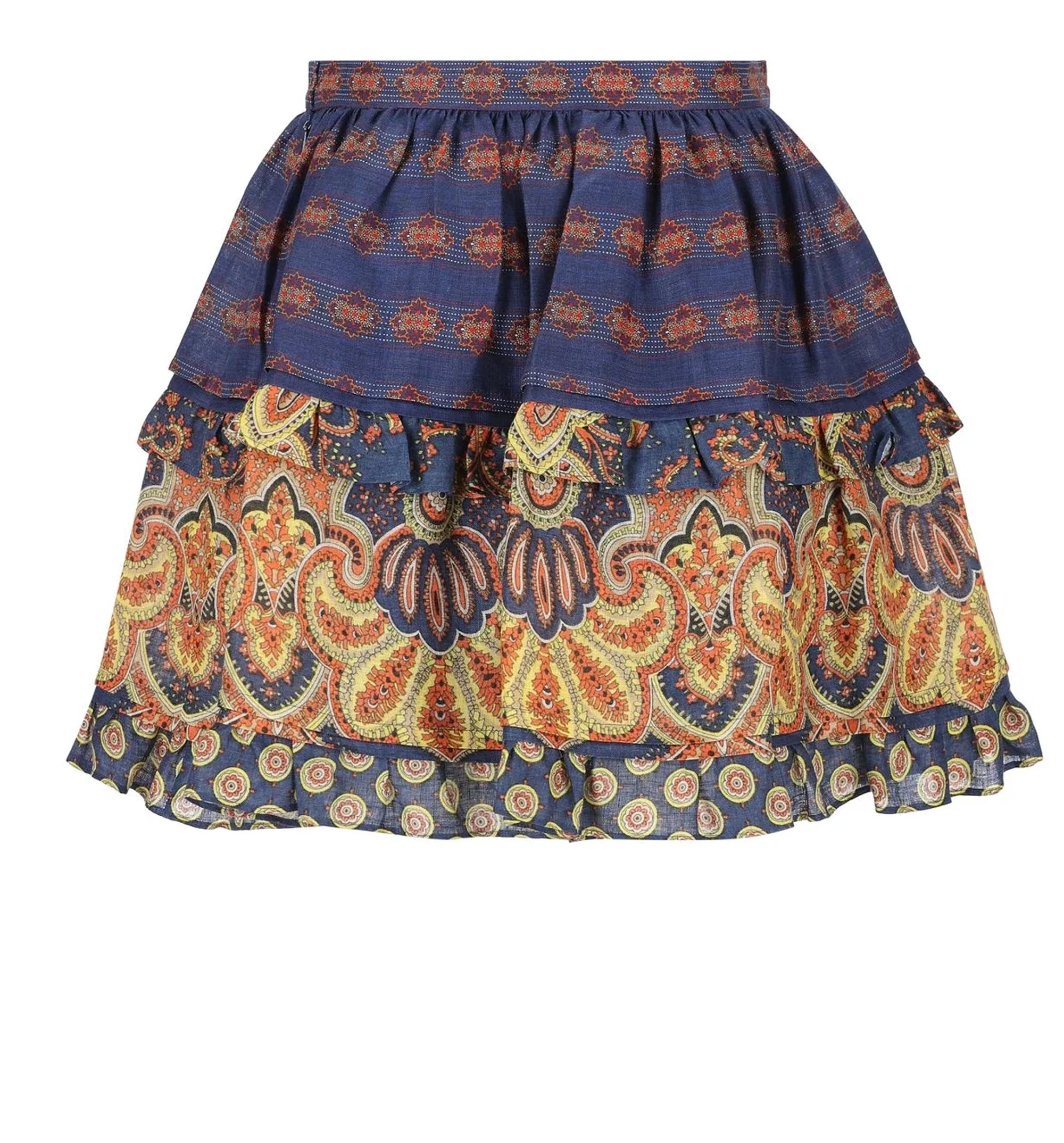 All-Over Patterned Flared Skirt