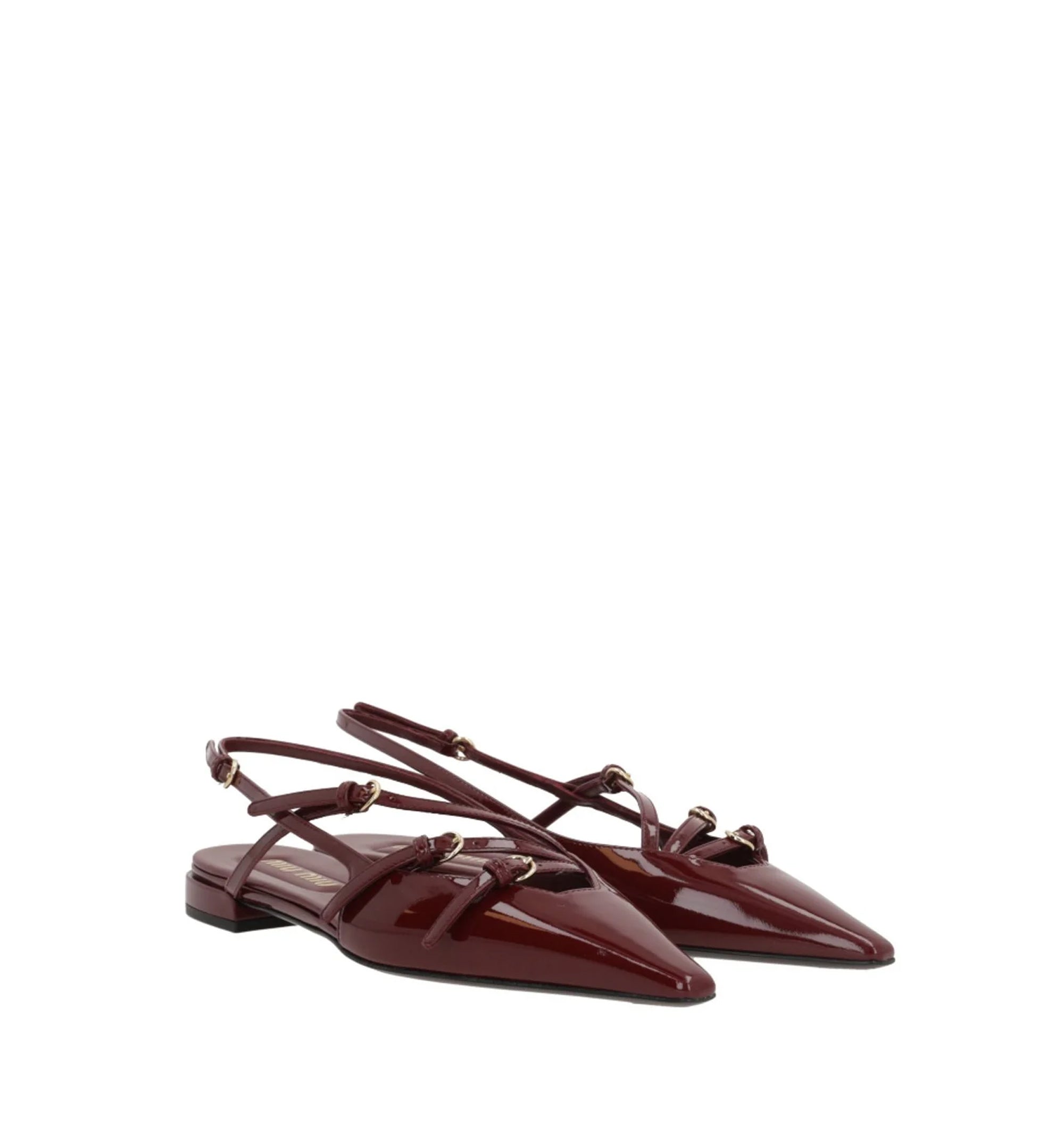 Patent Leather Slingback Ballerinas with Buckles