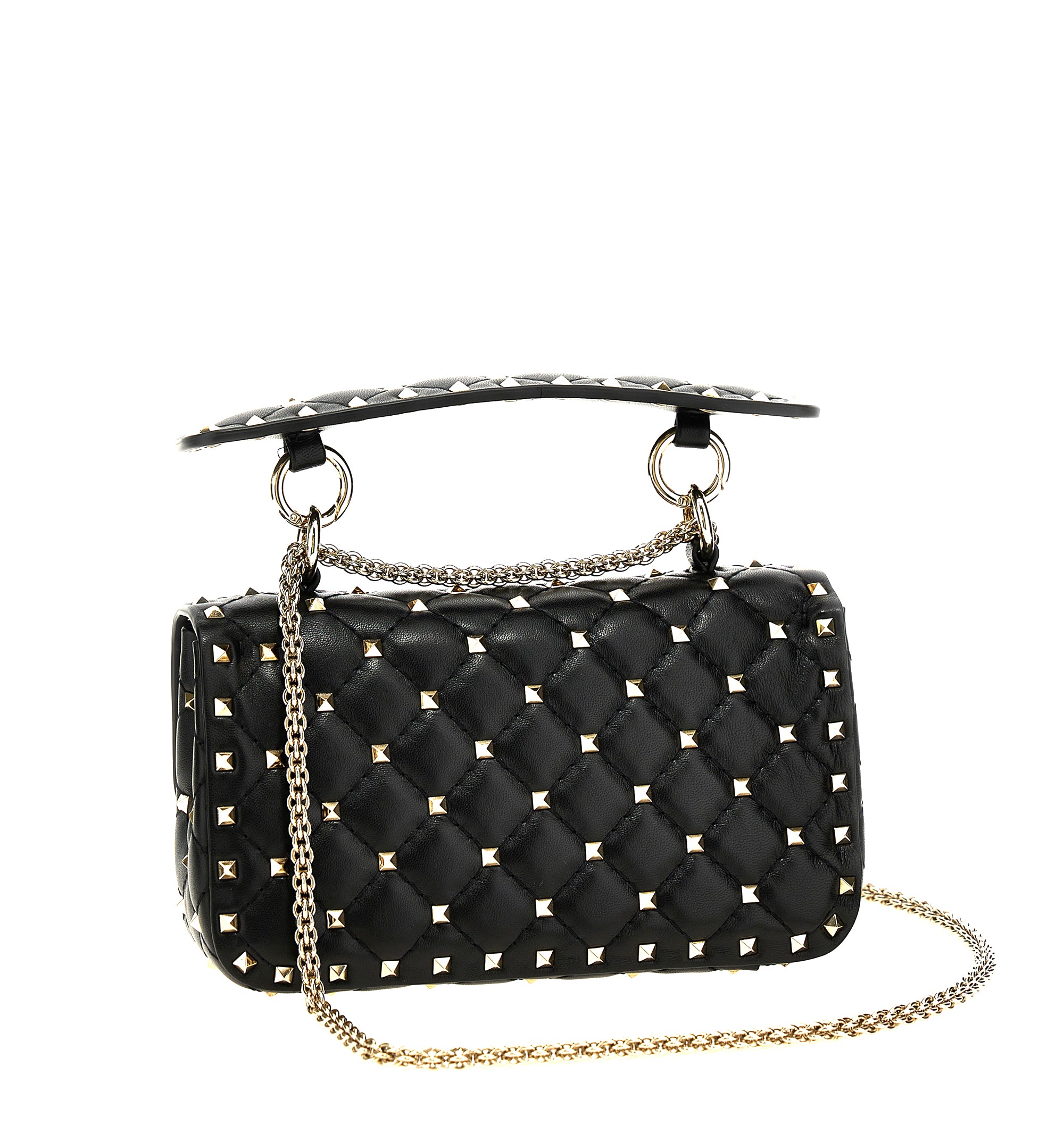 Rockstud Spike Quilted Chain Strap Satchel