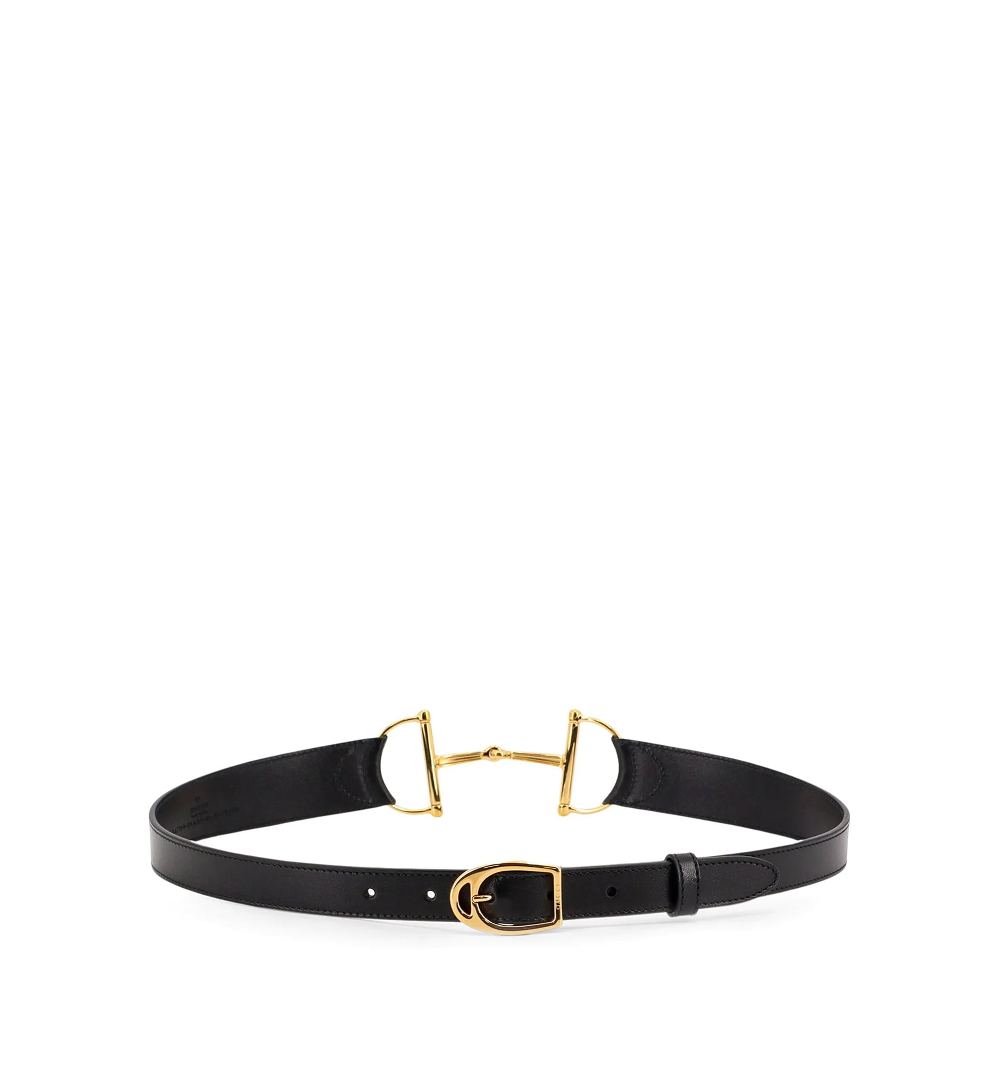 Leather belt with maxi metal Horsebit