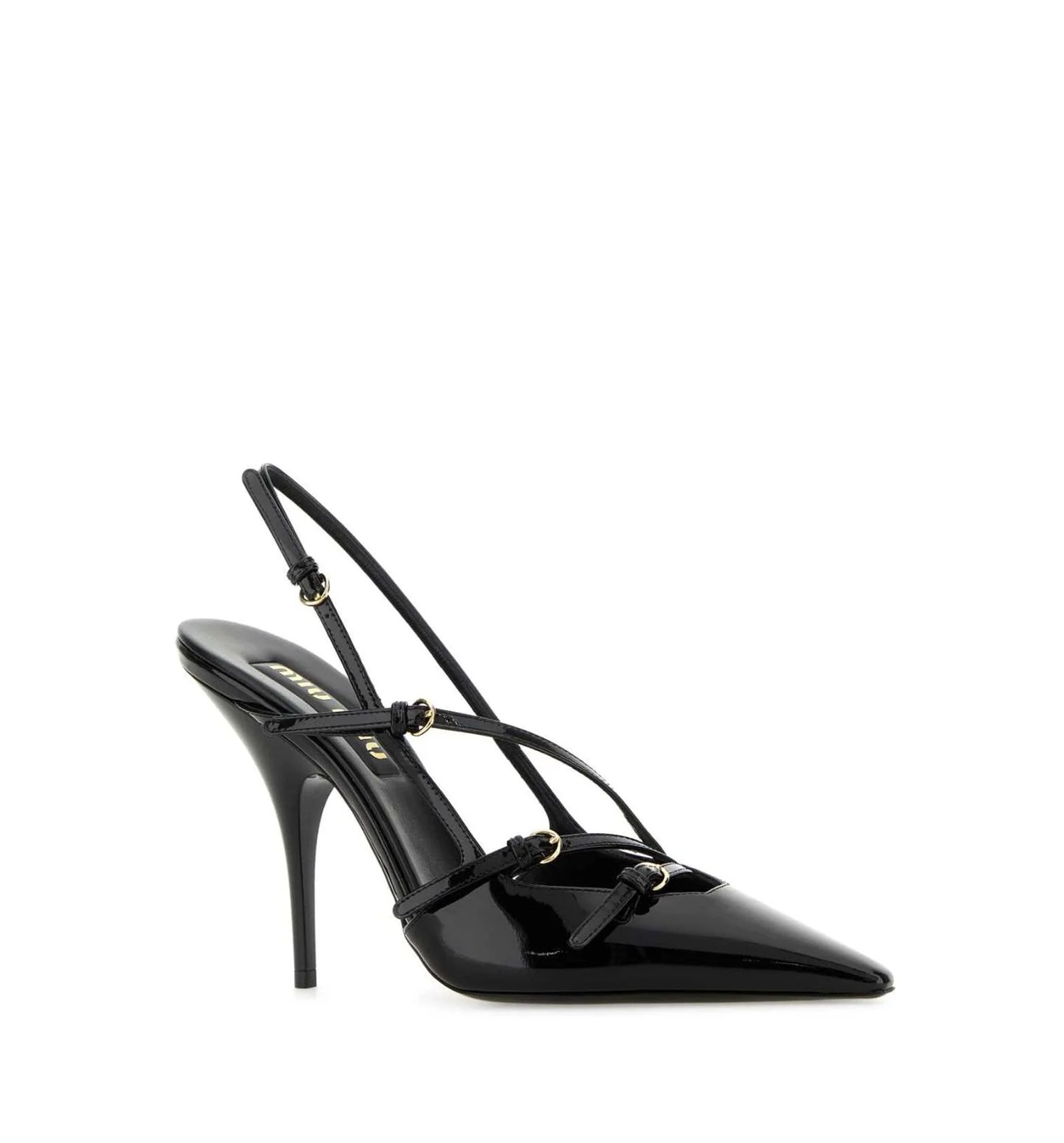 Patent Leather Slingbacks With Buckles