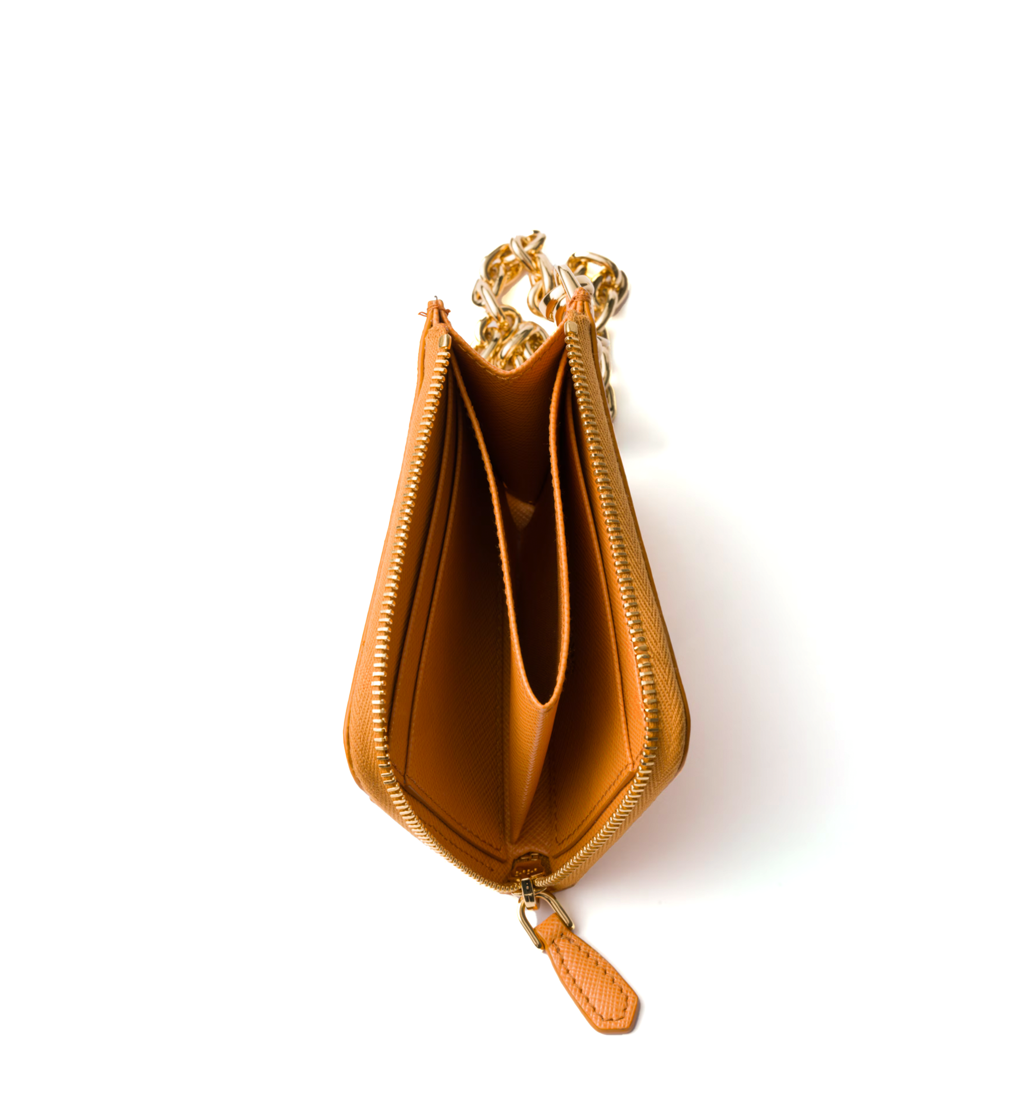 Small Saffiano Leather Zipper Wallet