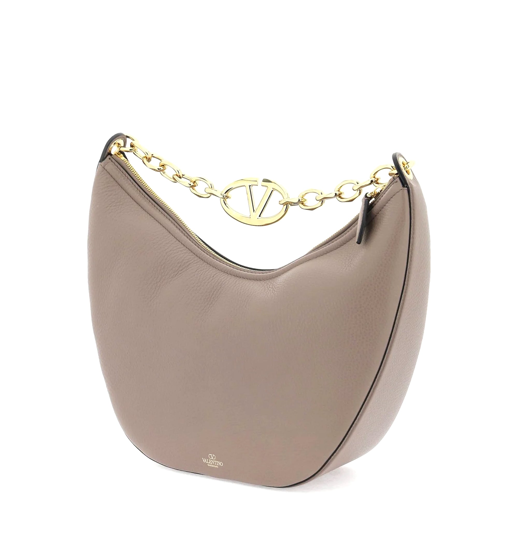 VLogo Moon Zip-Up Medium Hobo Bags