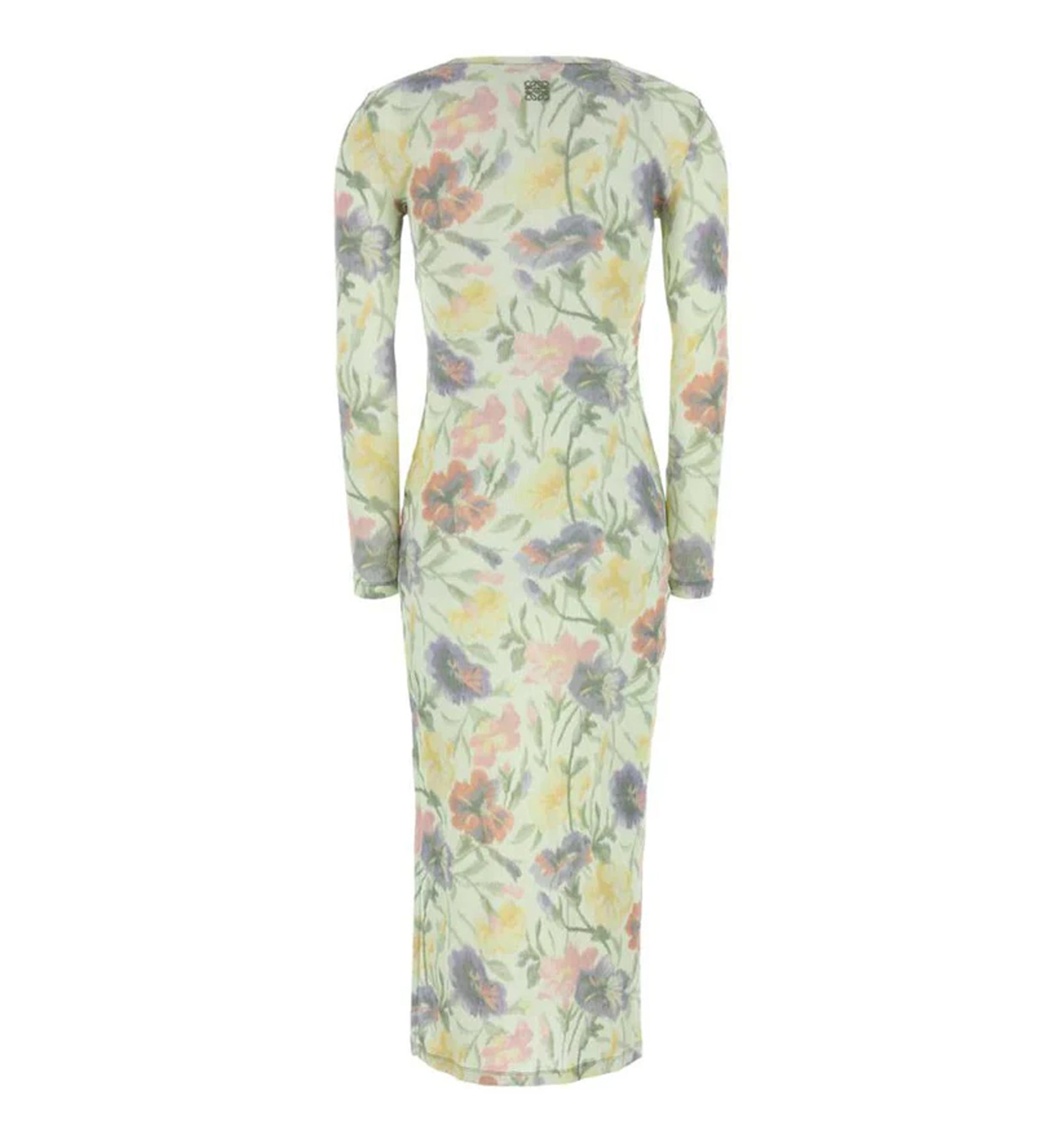 Floral Pattern Silk Blend Dress