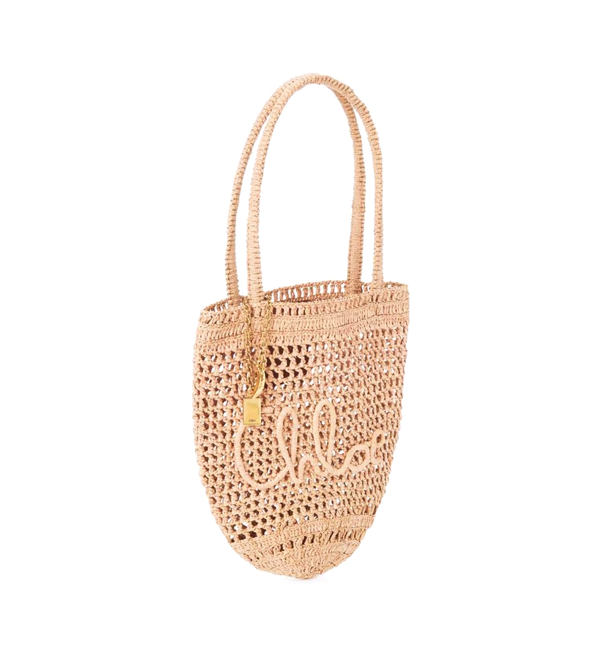 Small Summer Banana Tote Bag In Raffia