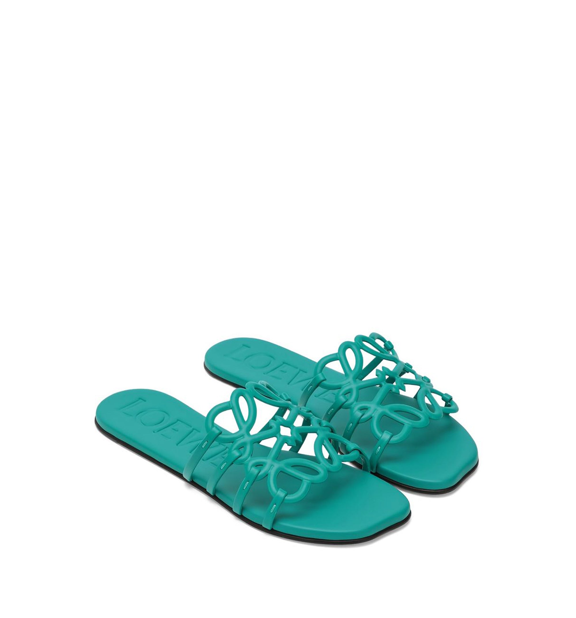 Petal Anagram Slide in Soft Calfskin