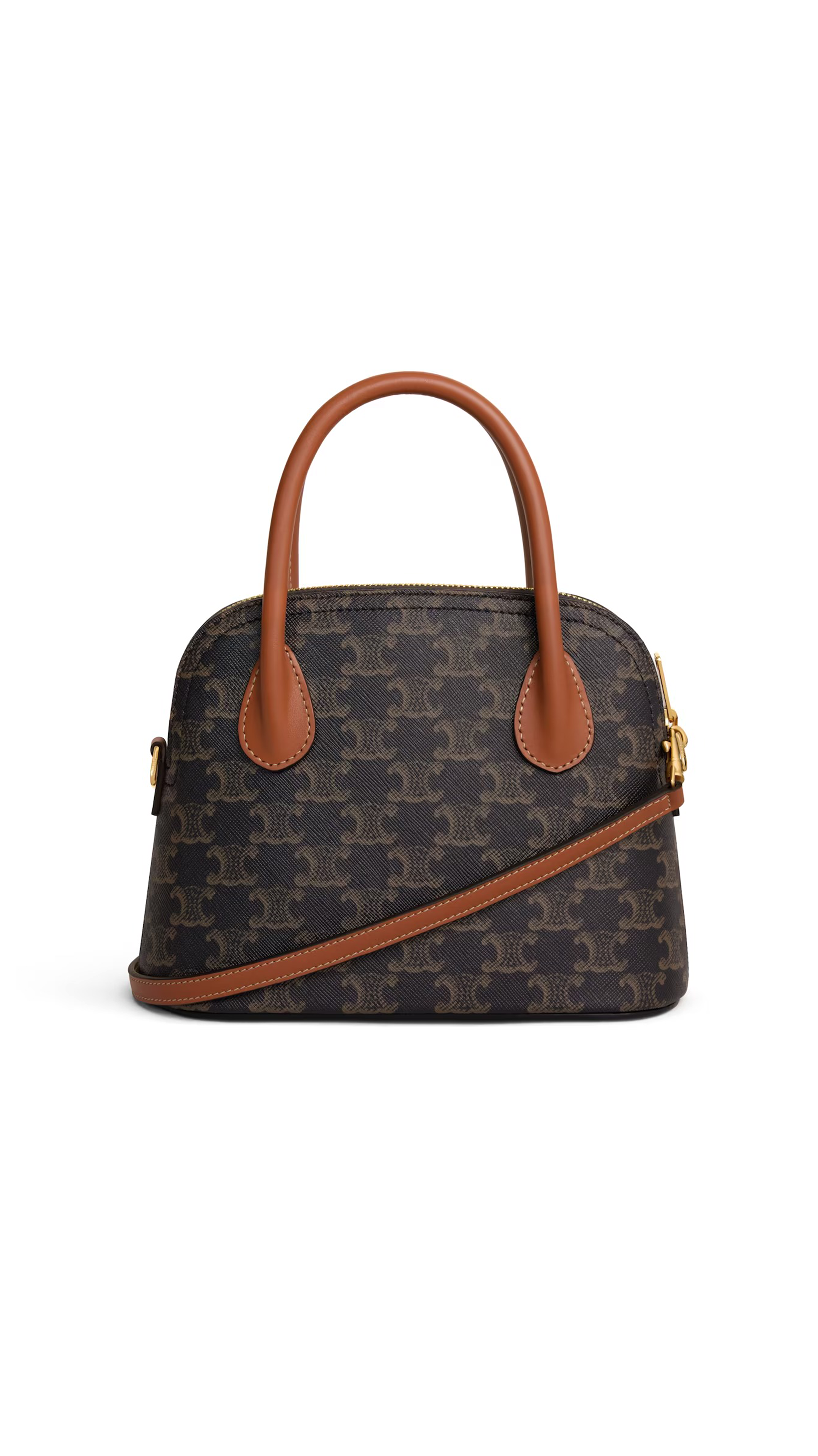 Teen Honorine Bag in Triomphe Canvas and Calfskin - Tan