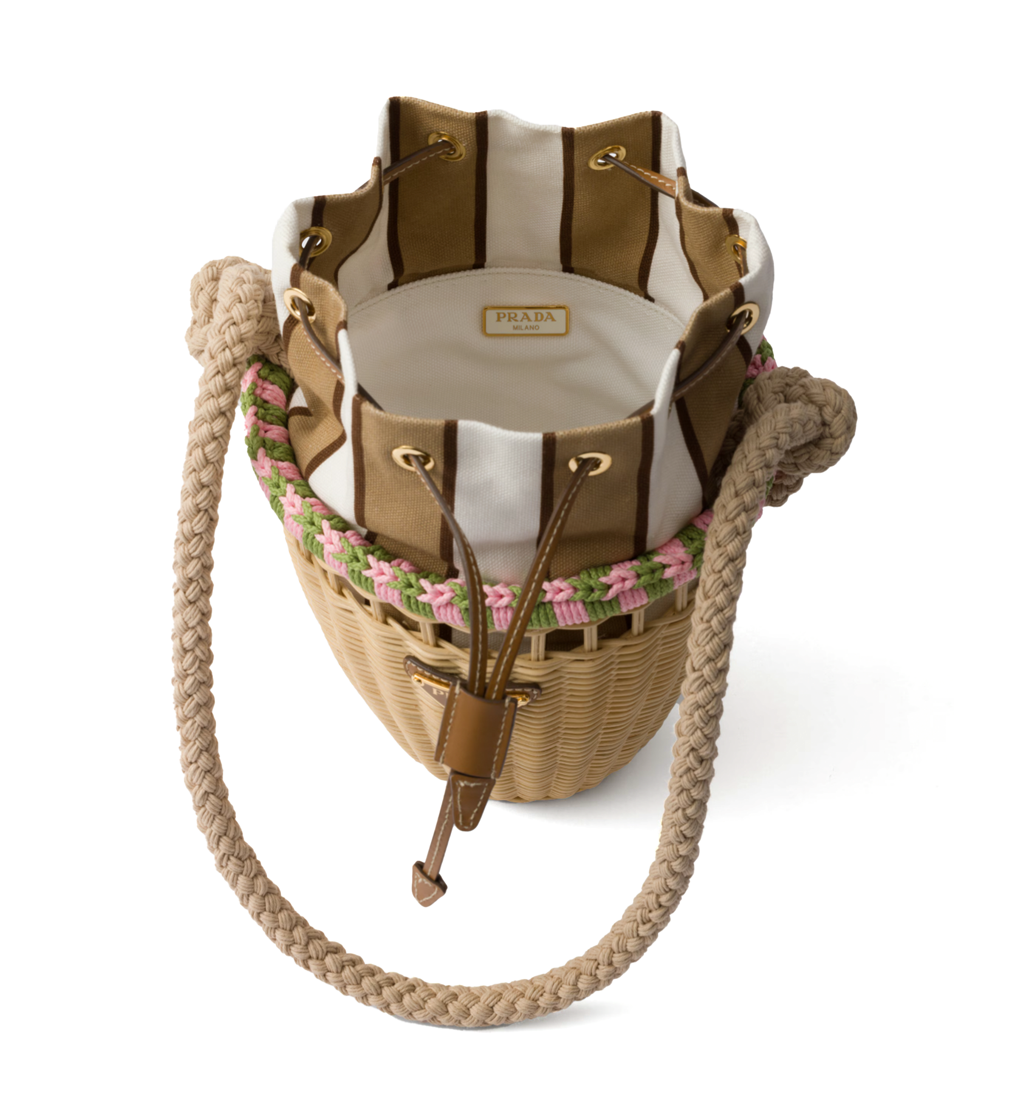 Wicker Mini Bucket Bag