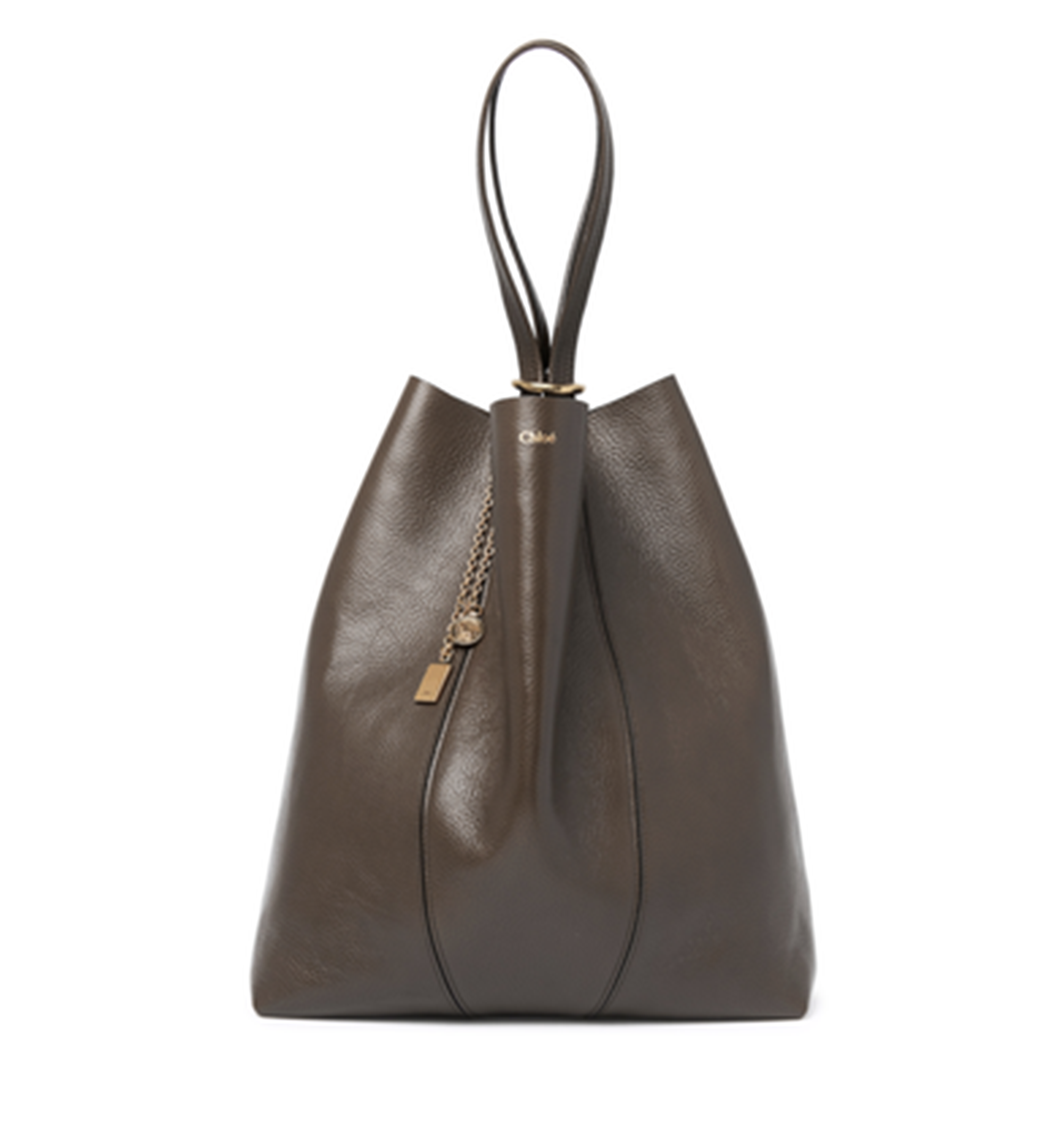 Large Chloé Spin Tote Bag in Grained Leather