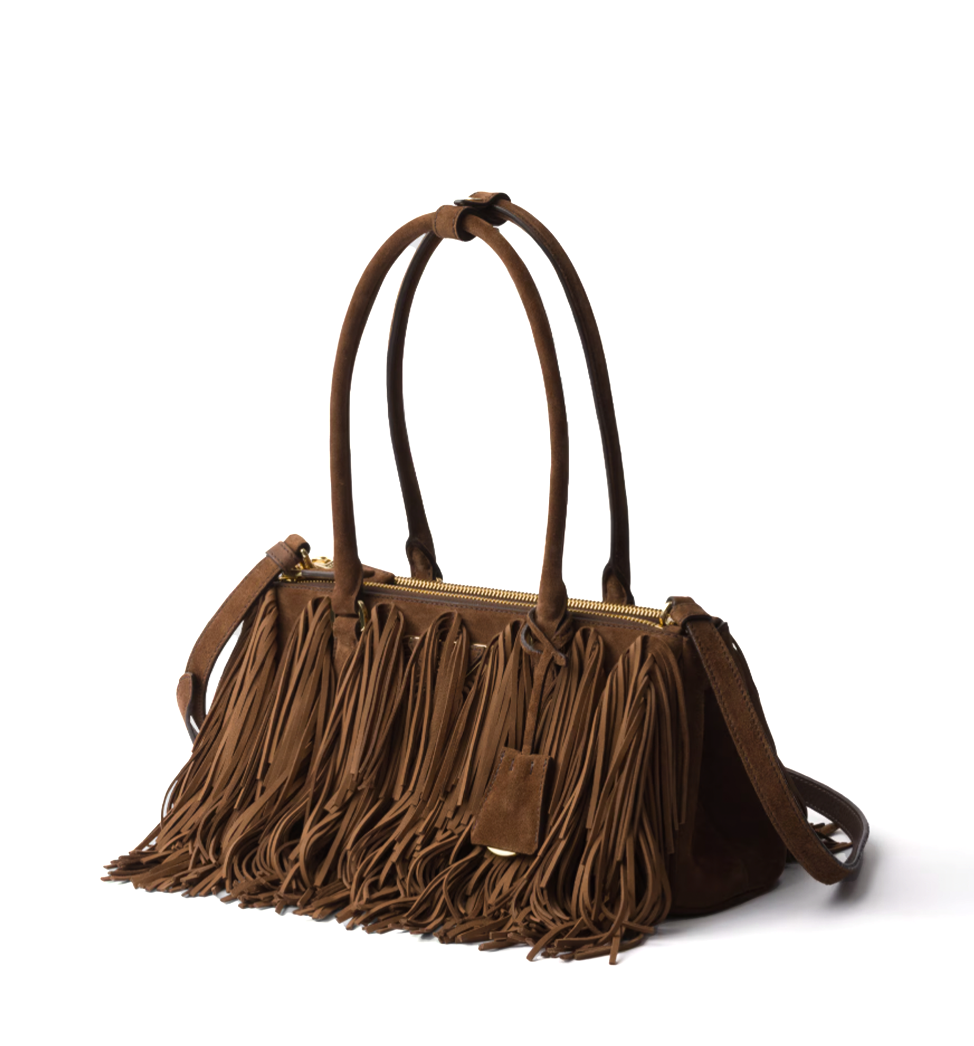 Prada Galleria Medium Suede Bag with Fringe