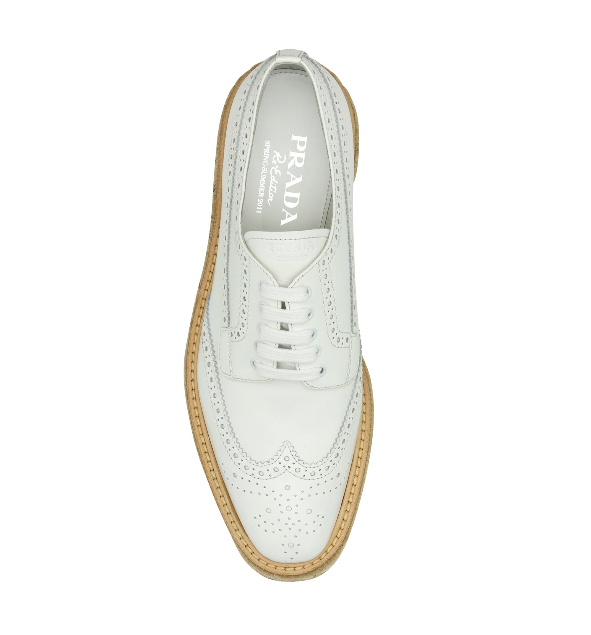 Prada Leather Platform Lace-Up Shoes