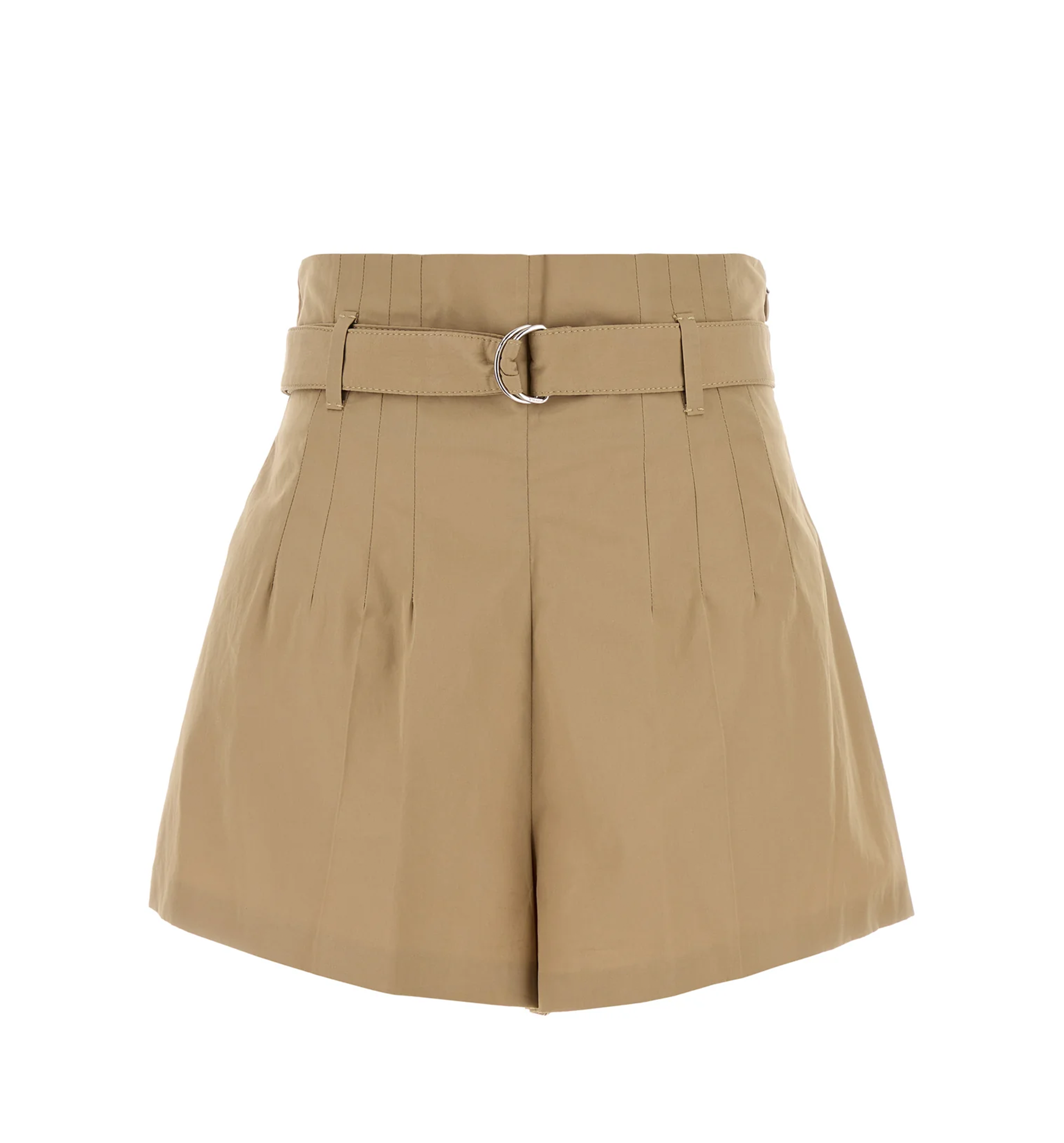 Belted Poplin Shorts