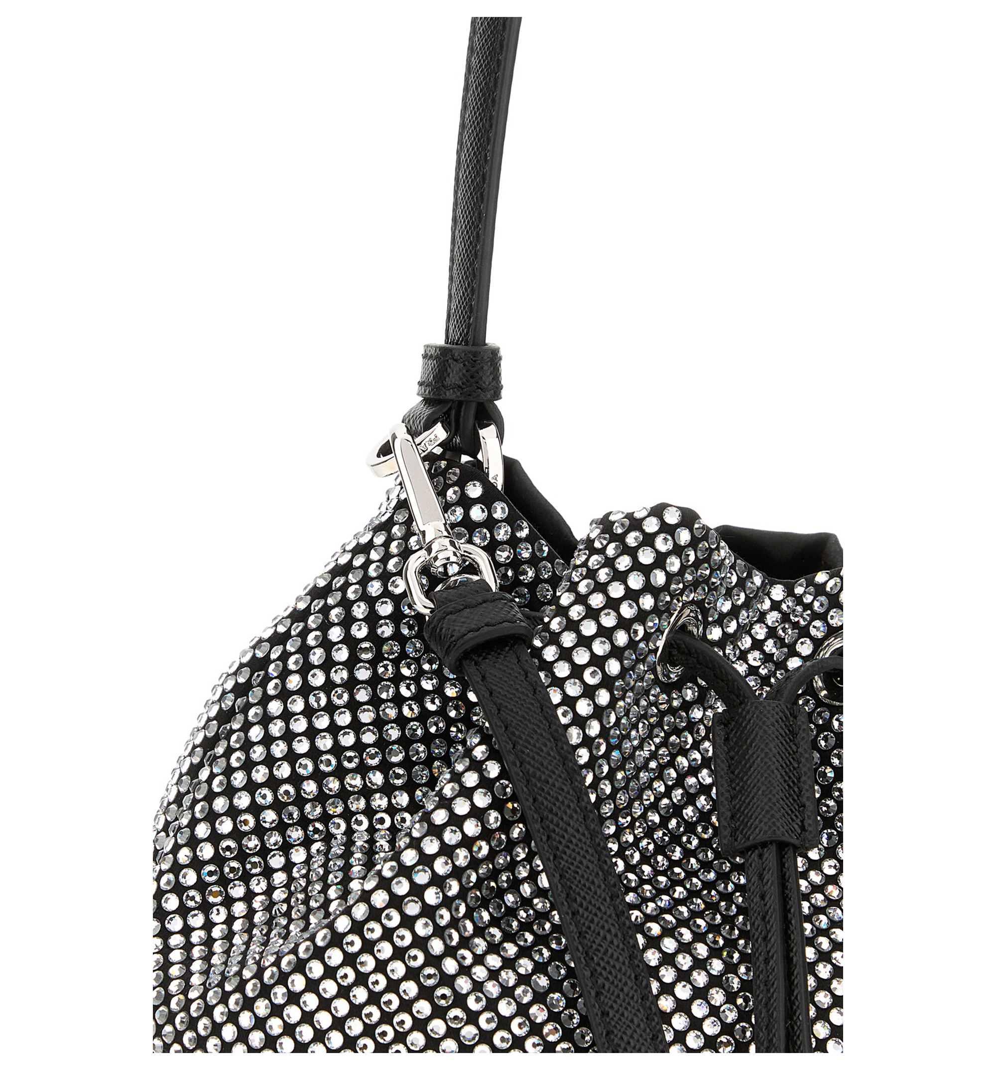 Embellished Satin Bucketet Bag