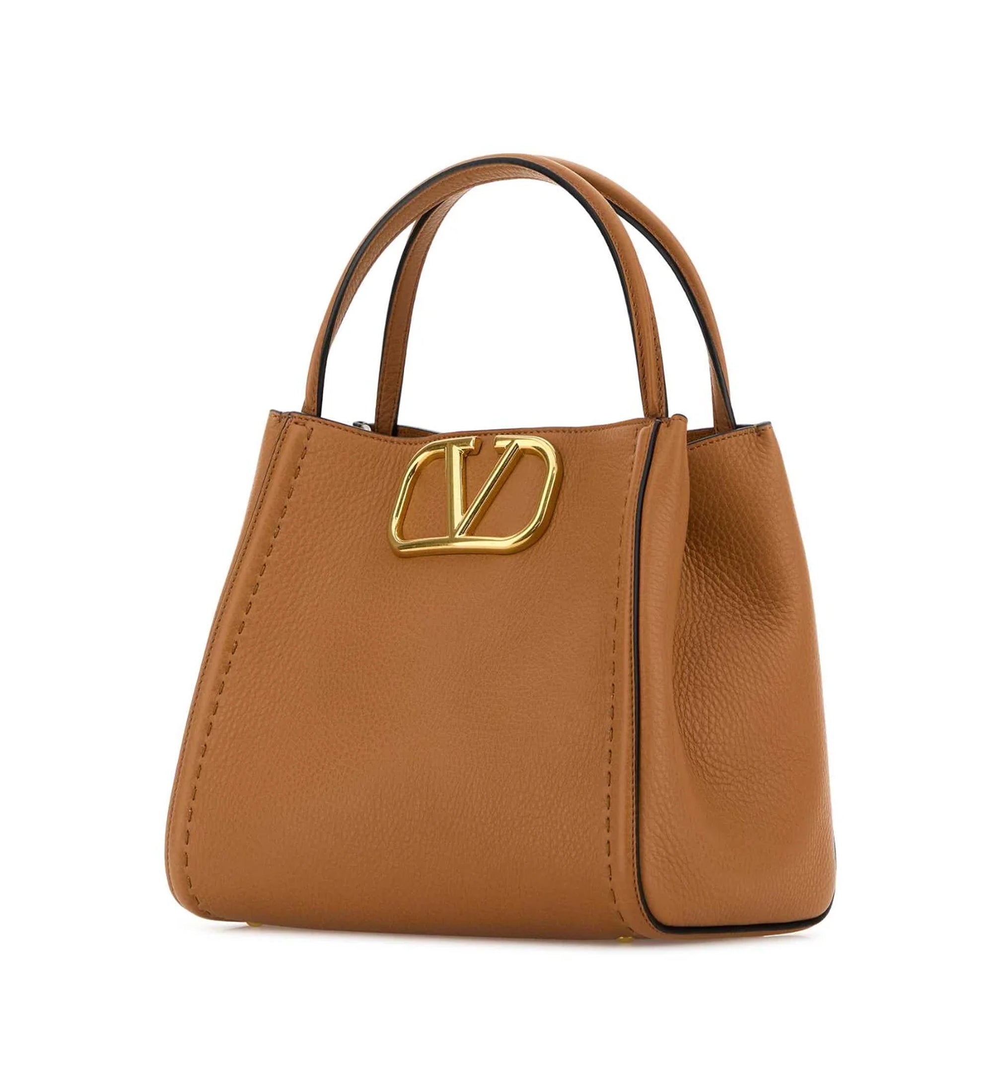 VLogo Plaque Medium Top Handle Bag