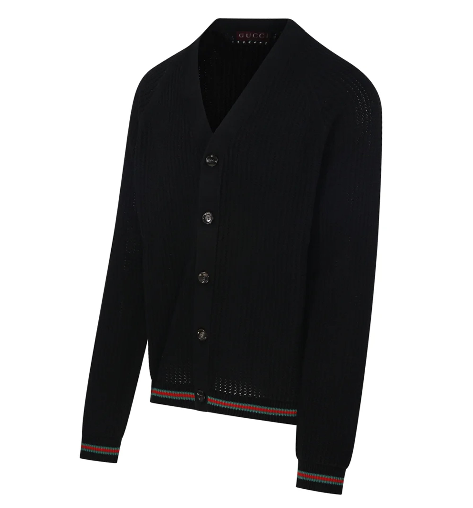 Cotton Knit Cardigan With Web