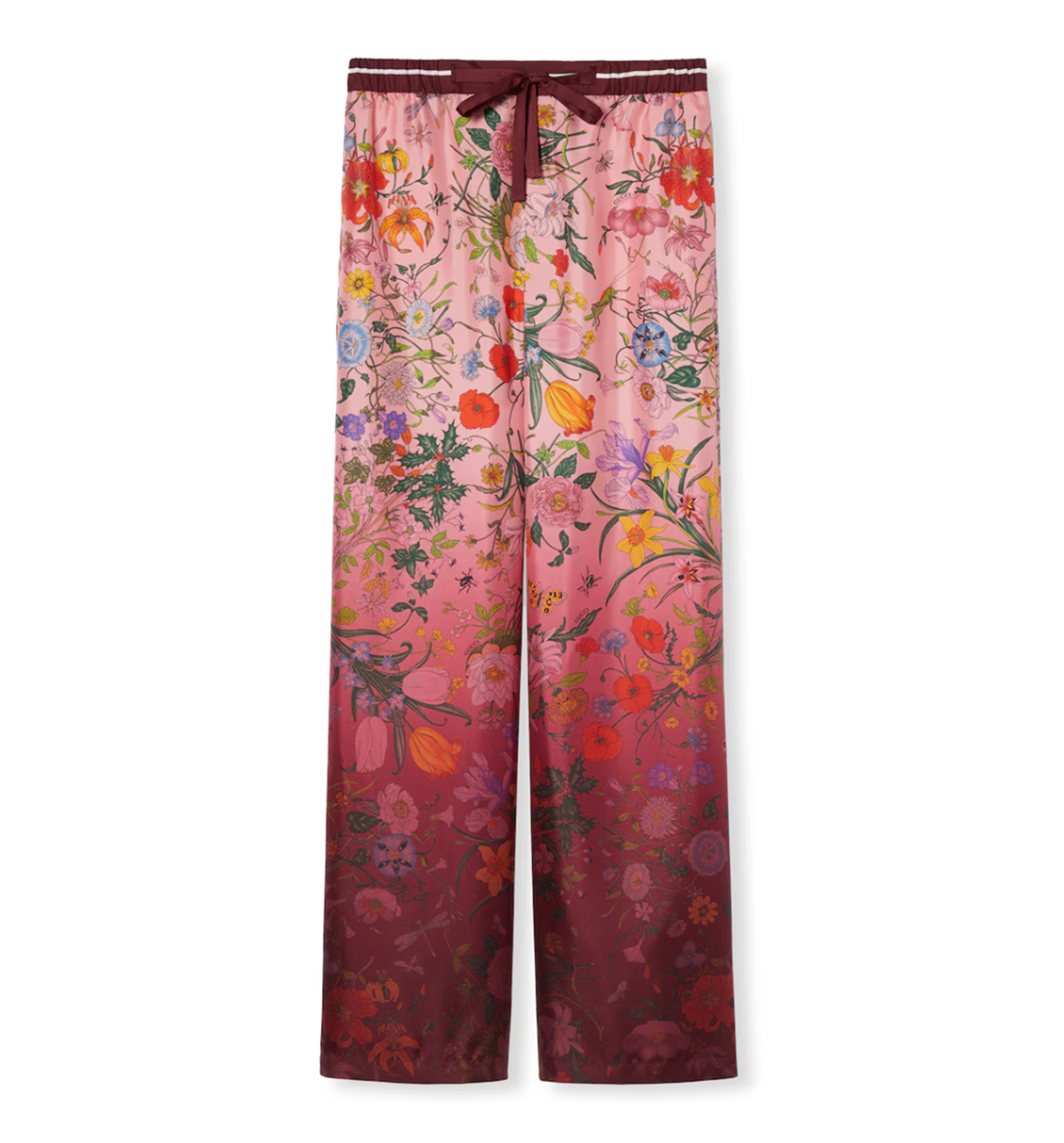 Floral Printed Silk Pants