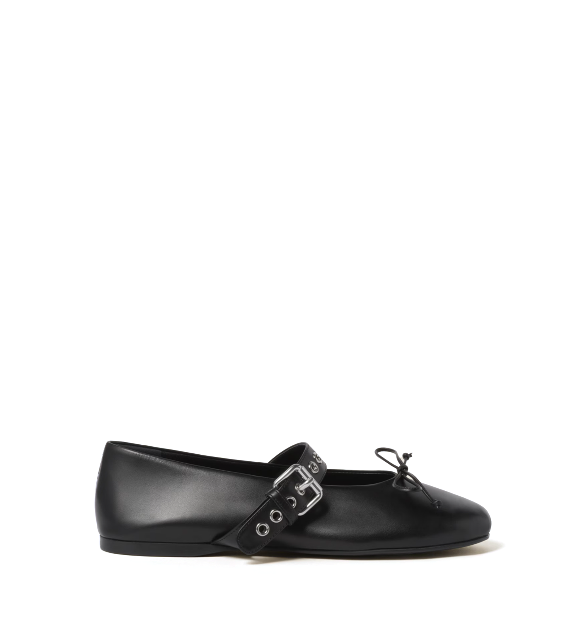 Leather Buckle Ballerinas