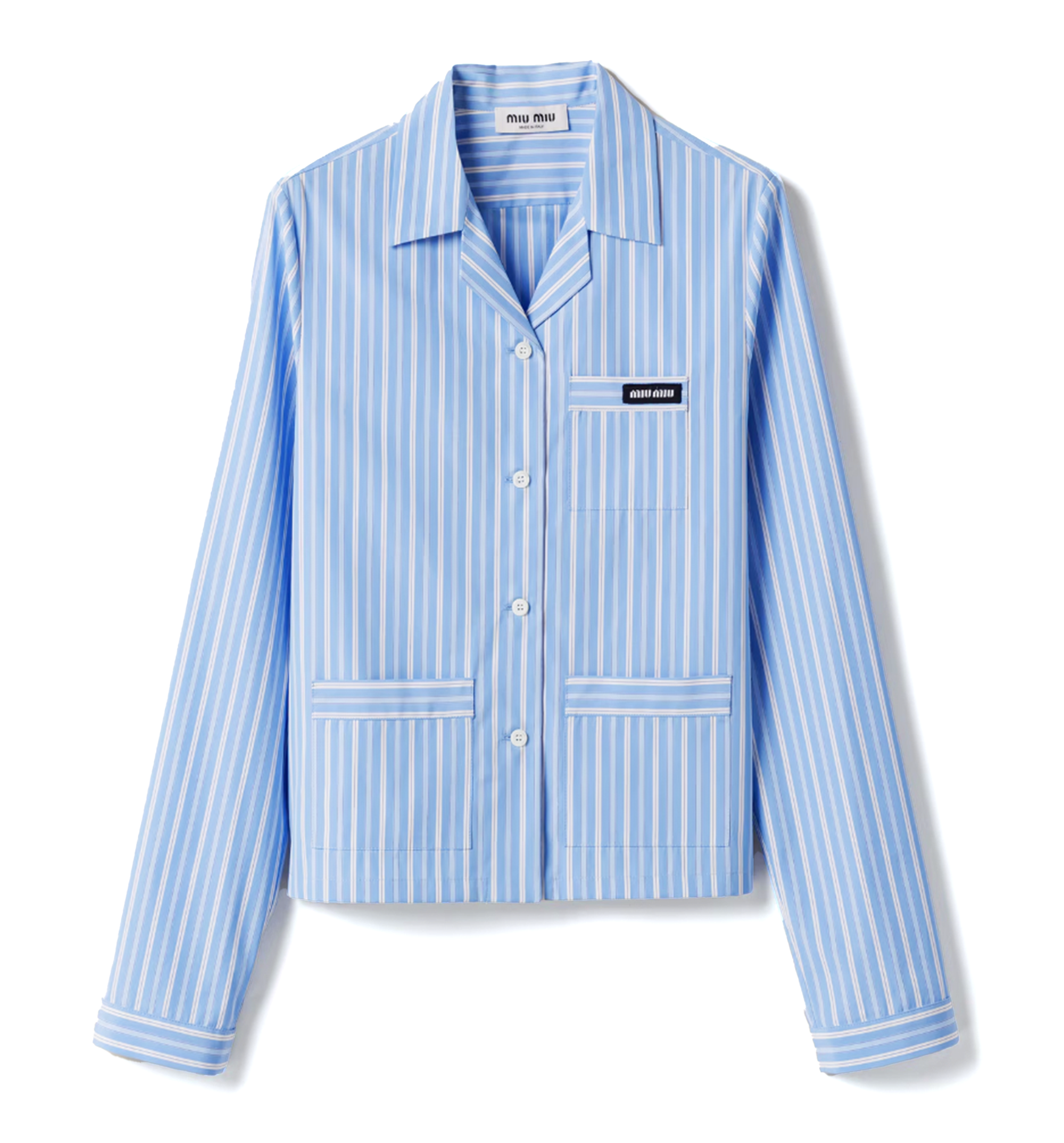 Striped Poplin Pajama Shirt