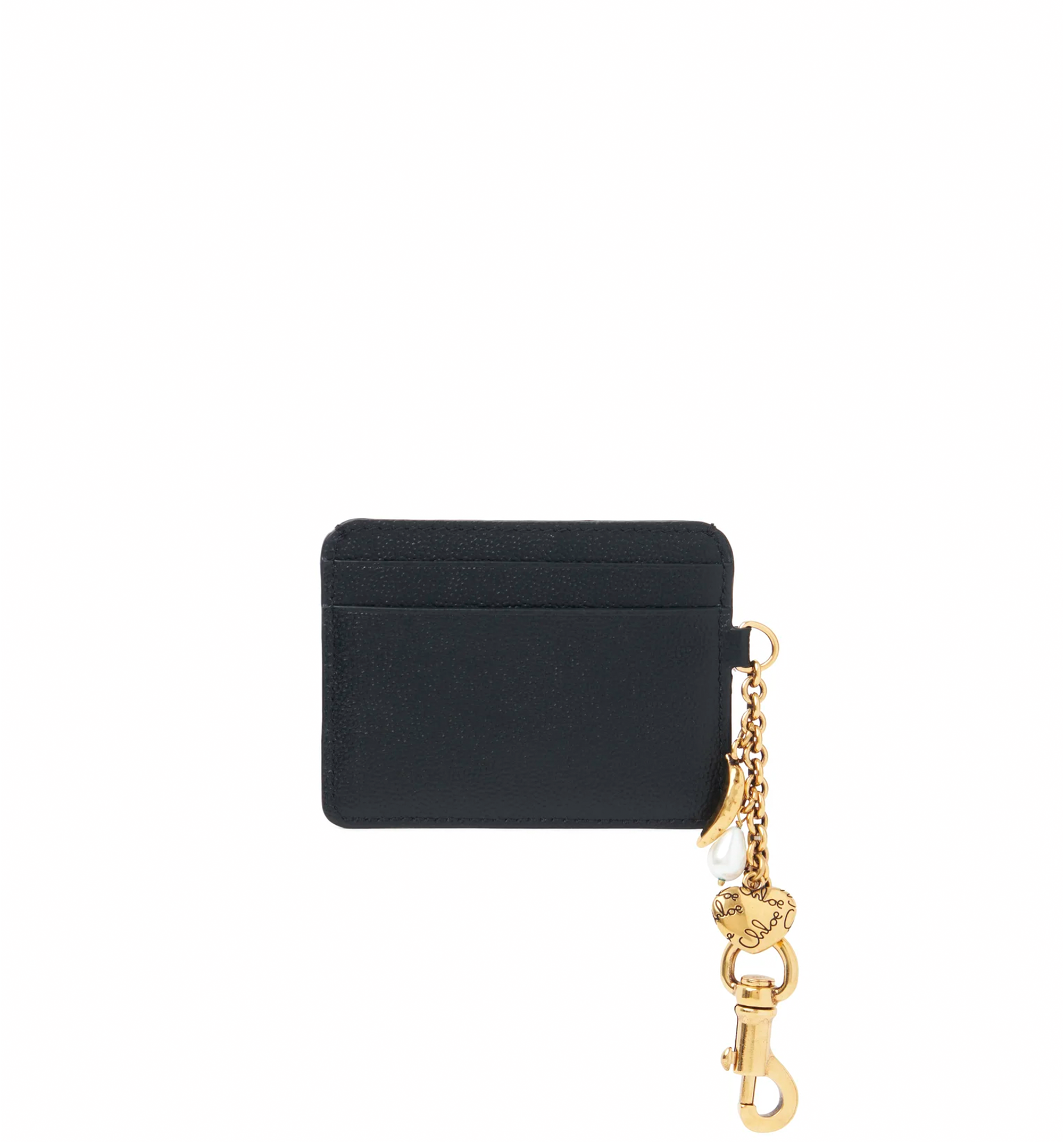 Chloé Charms Card Holder in Grained Leather