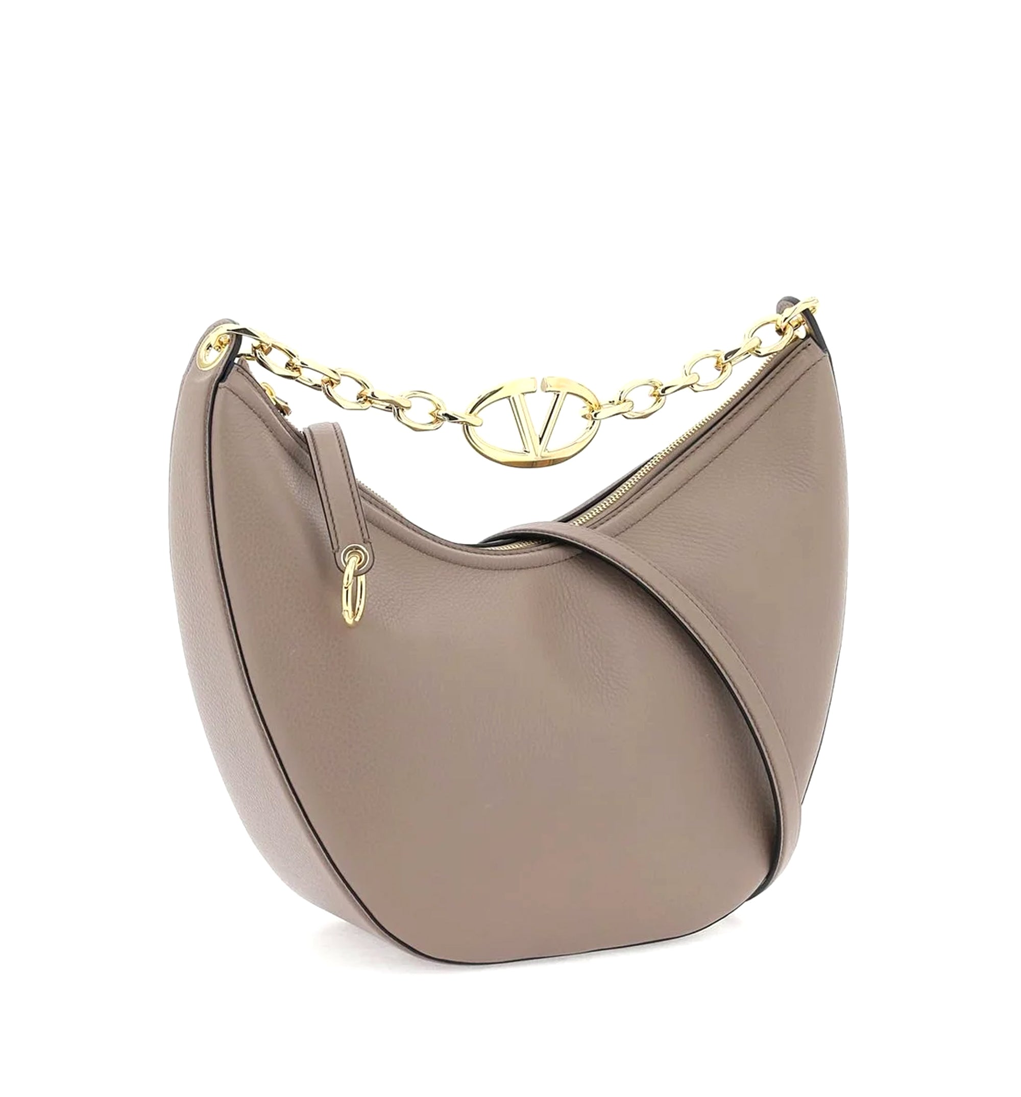 VLogo Moon Zip-Up Medium Hobo Bags