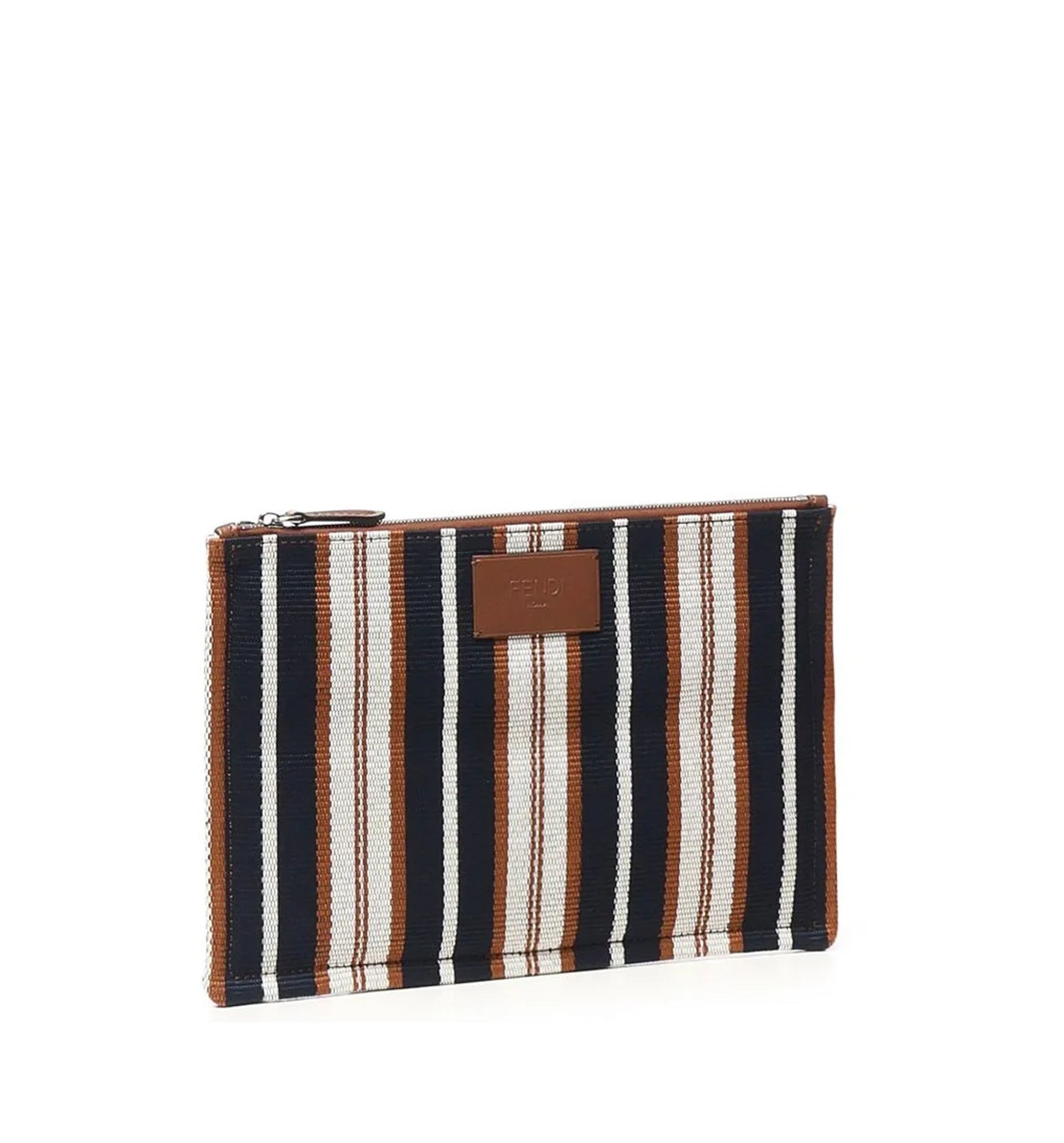 Fendi Signature Striped Flat Medium Pouch