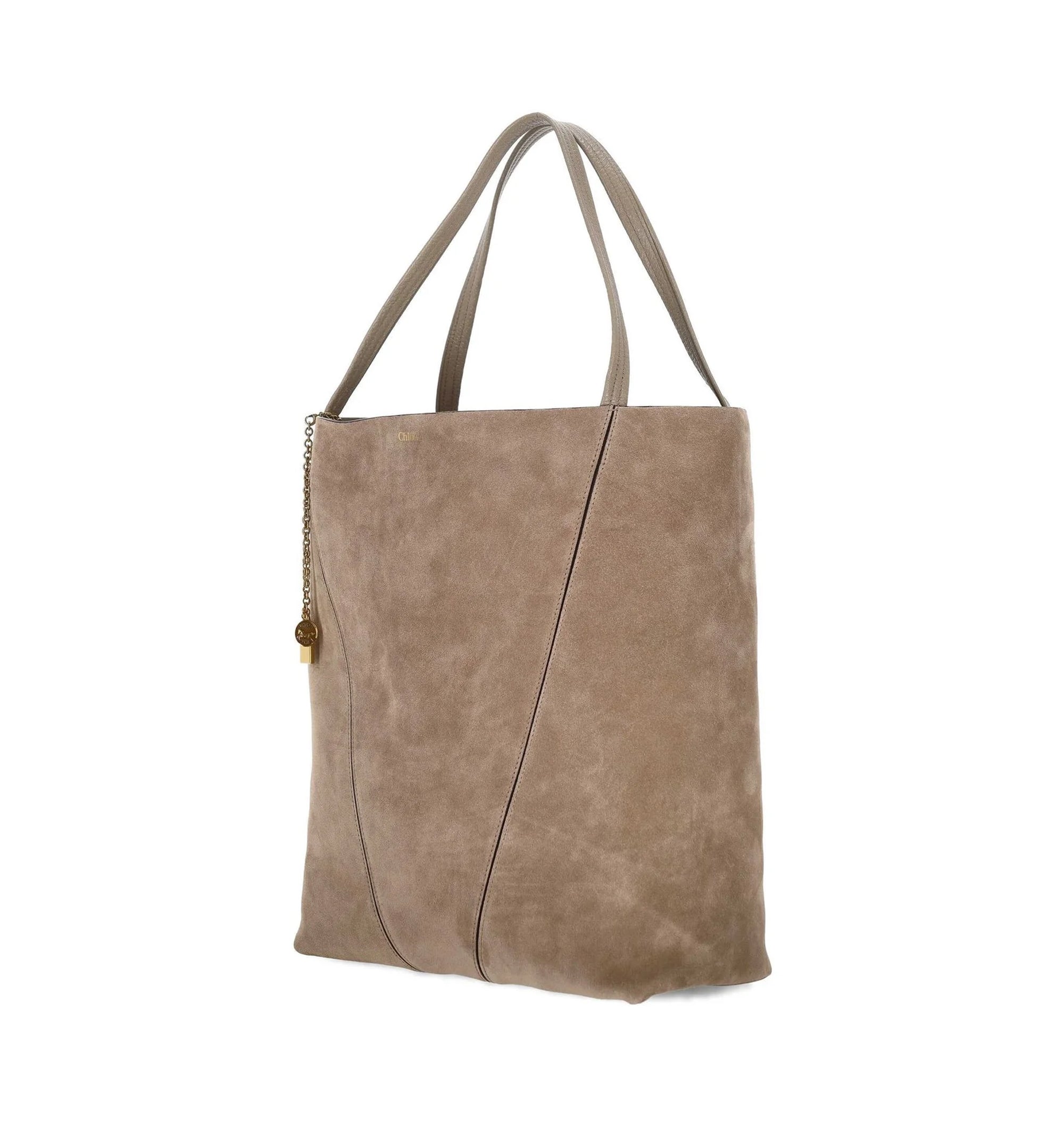 Large Spin Tote Bag in Suede Leather