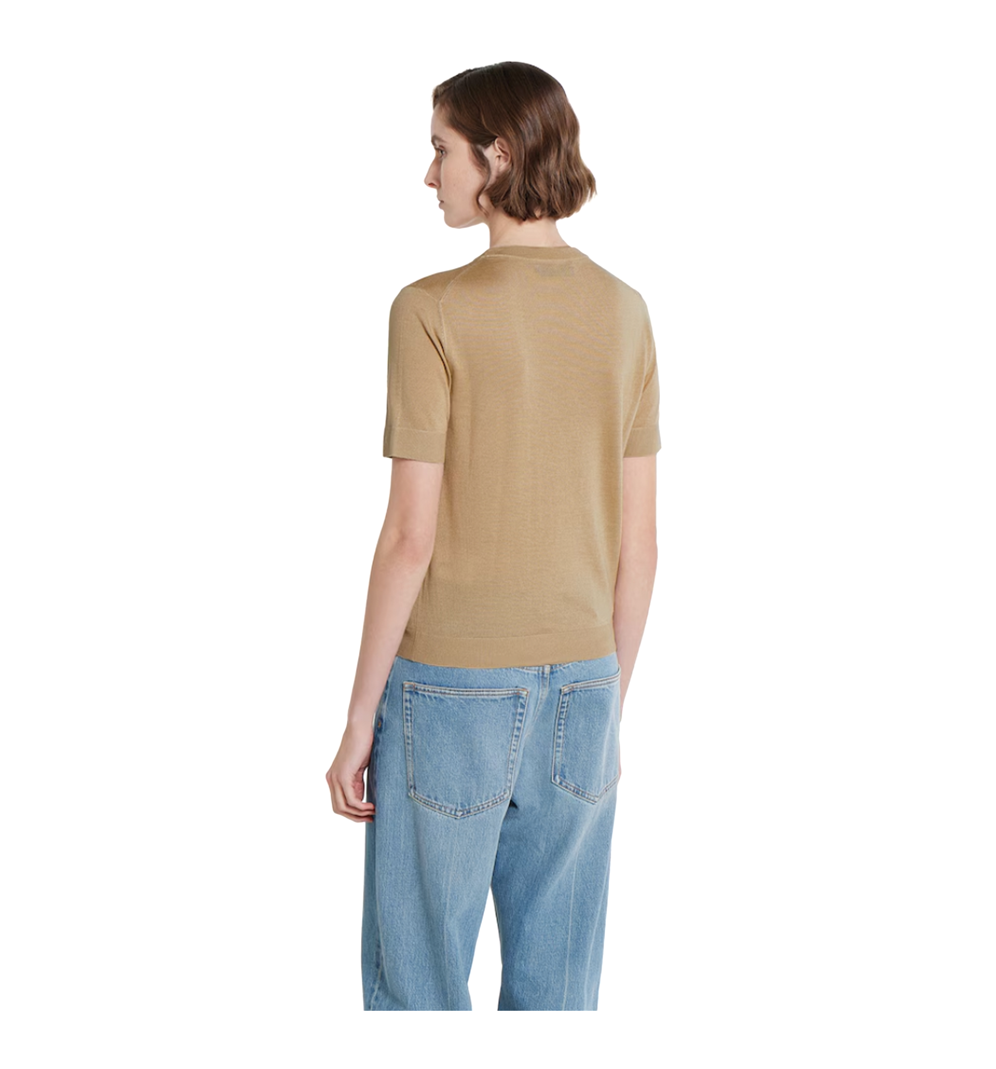 Cashmere and Silk Top with Intarsia