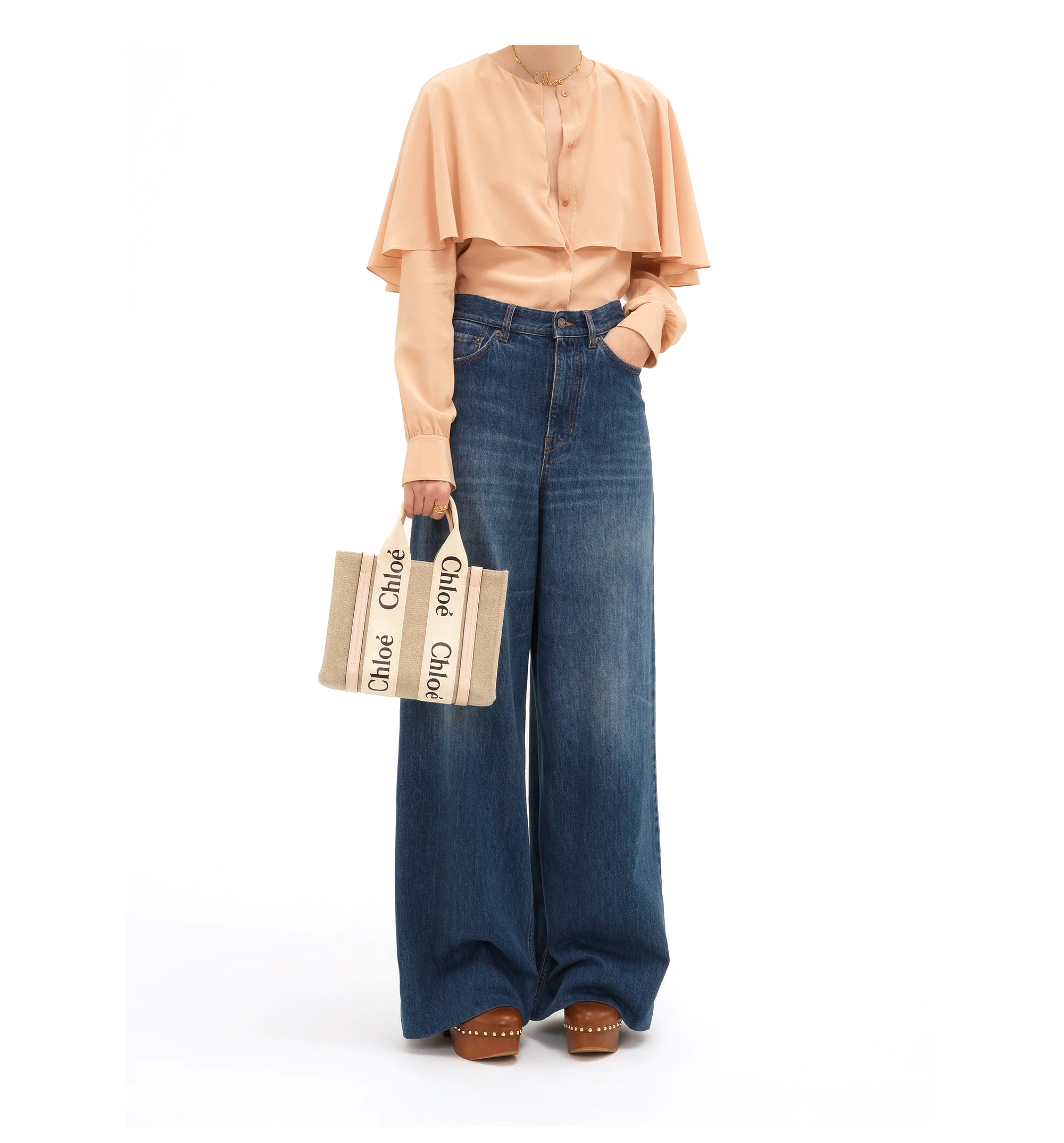 Small Woody Tote Bag in Linen