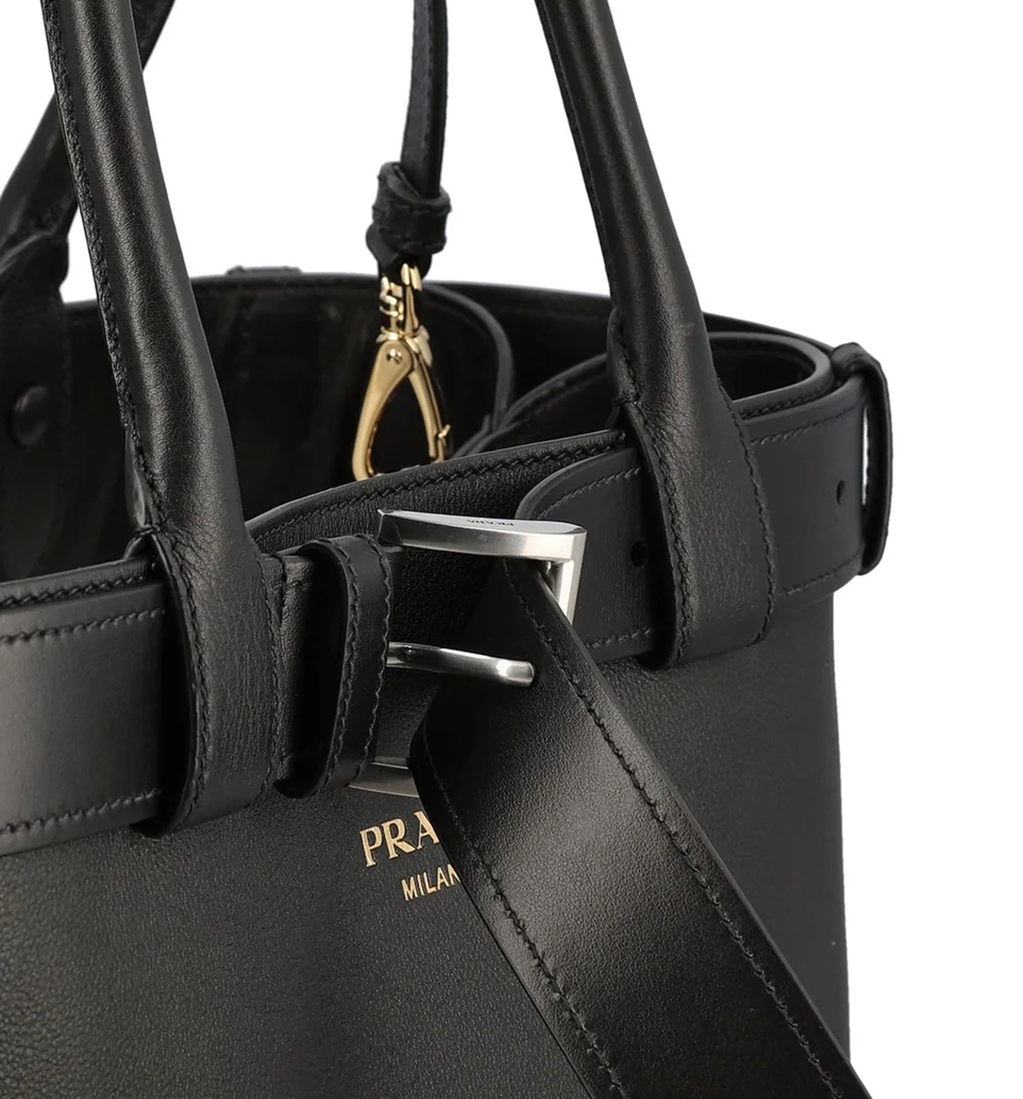 Prada Open-Top Large Belted Handbag