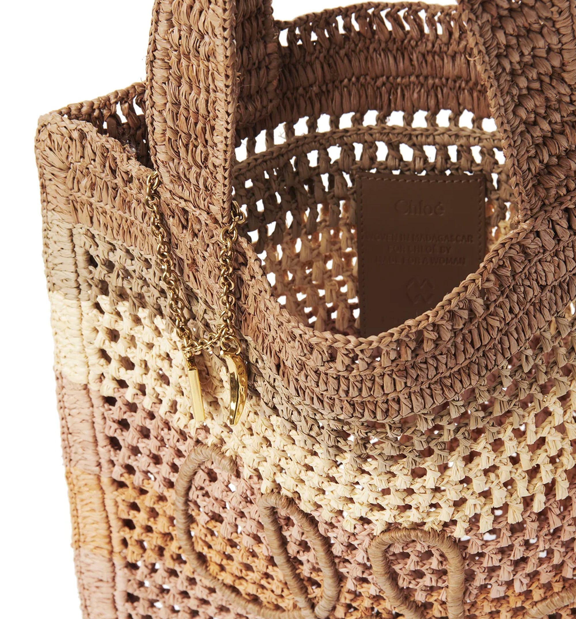 Summer Banana Tote Bag In Raffia