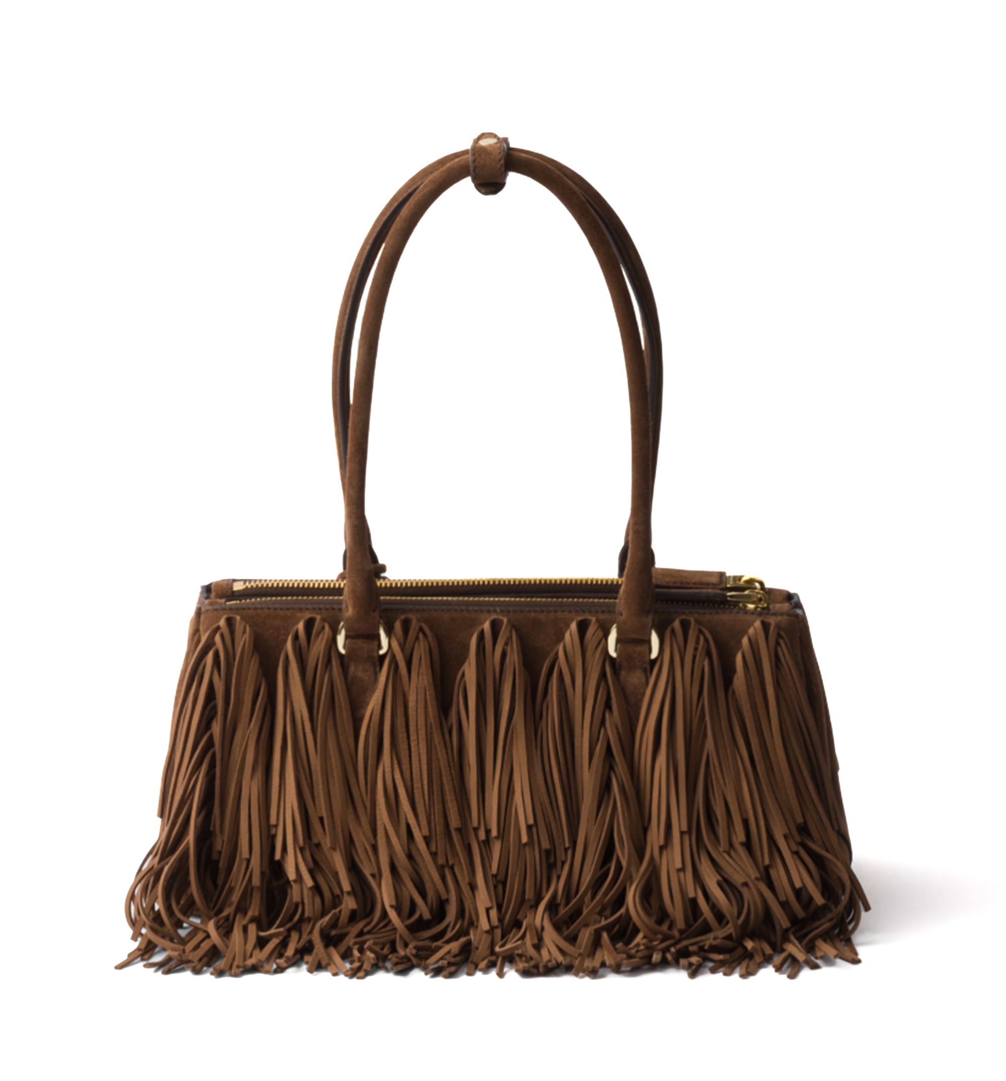 Prada Galleria Medium Suede Bag with Fringe