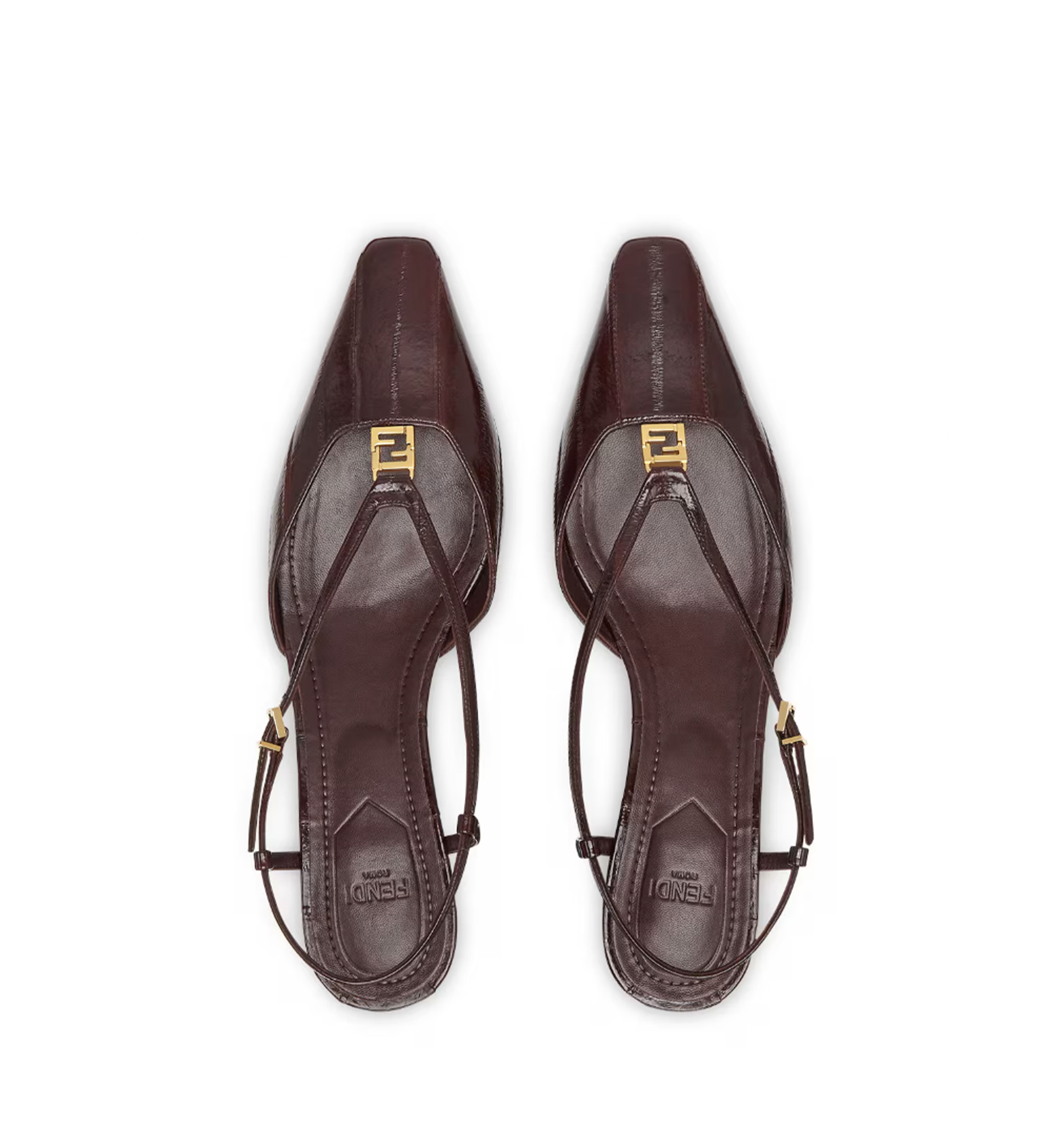 Fendi FFold Eel Leather Slingback