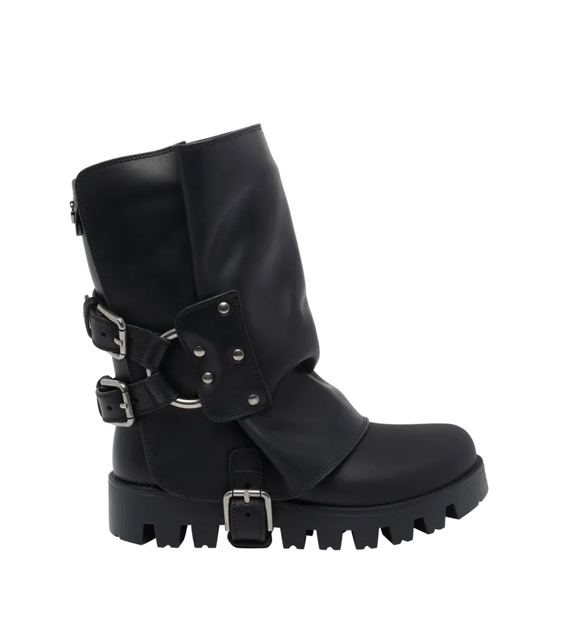 Ankle Boot in Rubber & Leather