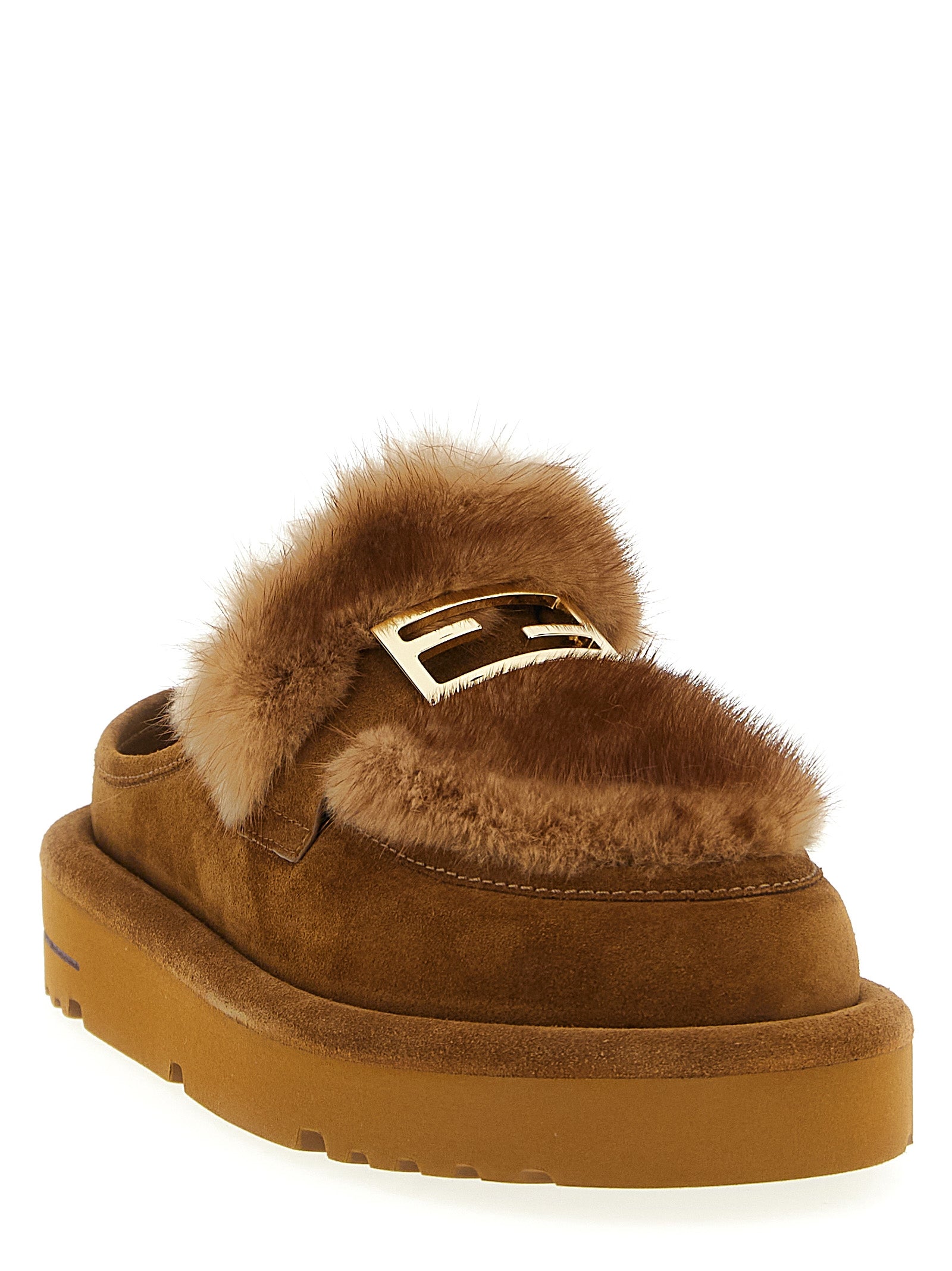 Suede And Fur Sabots