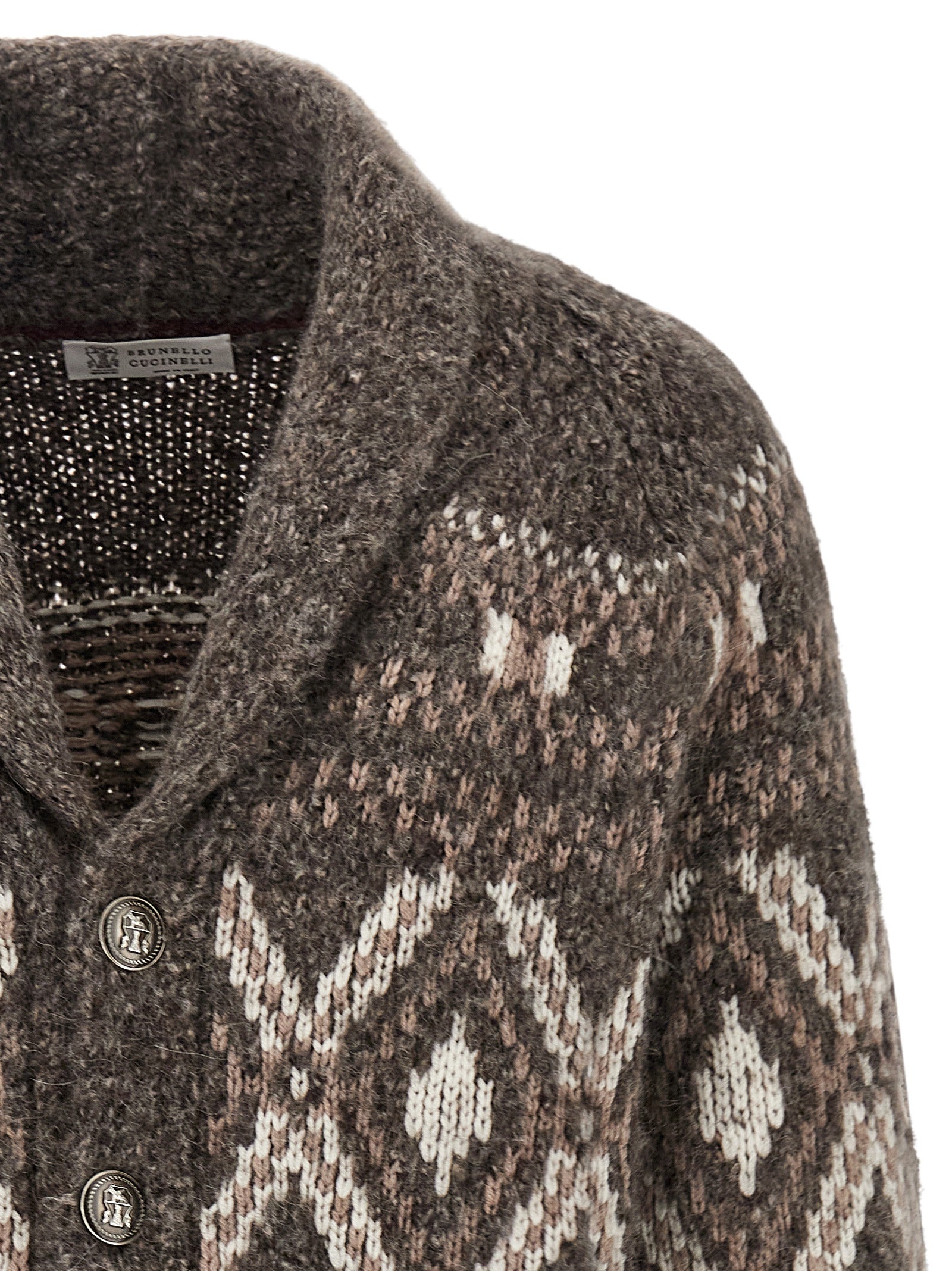 Geometric Jacquard Cardigan