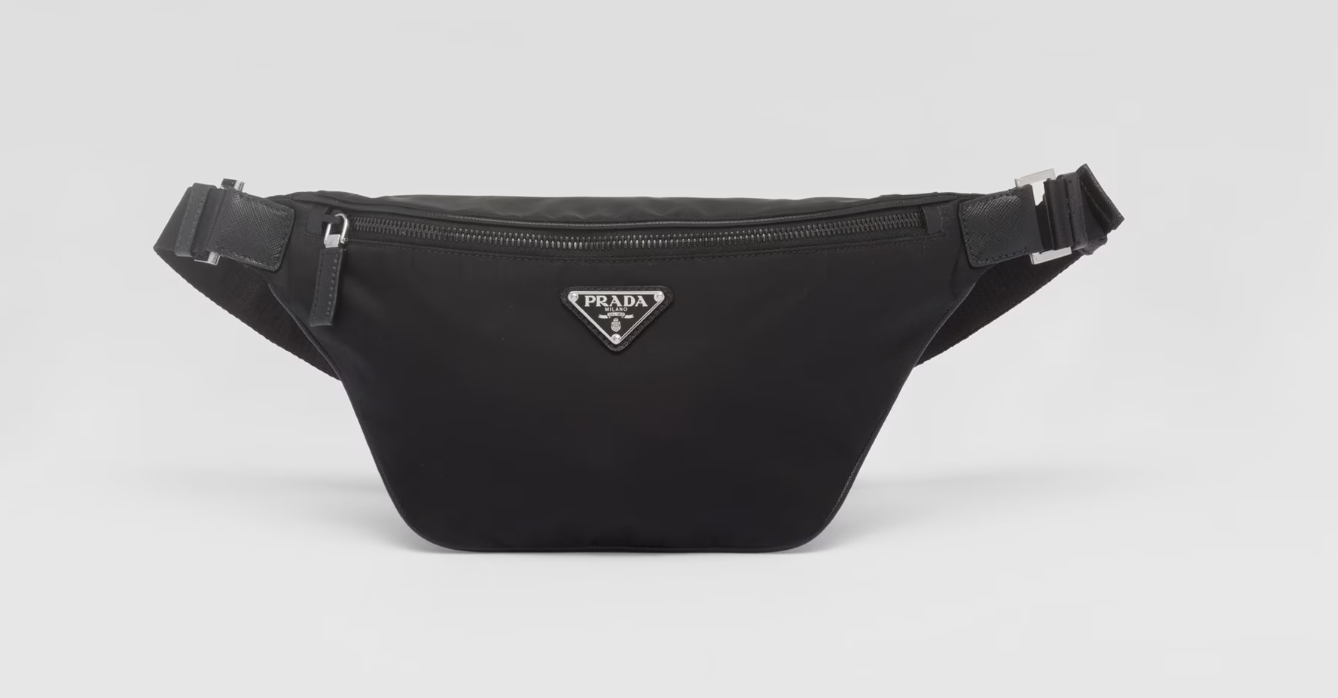 Re-Nylon and Saffiano leather belt bag