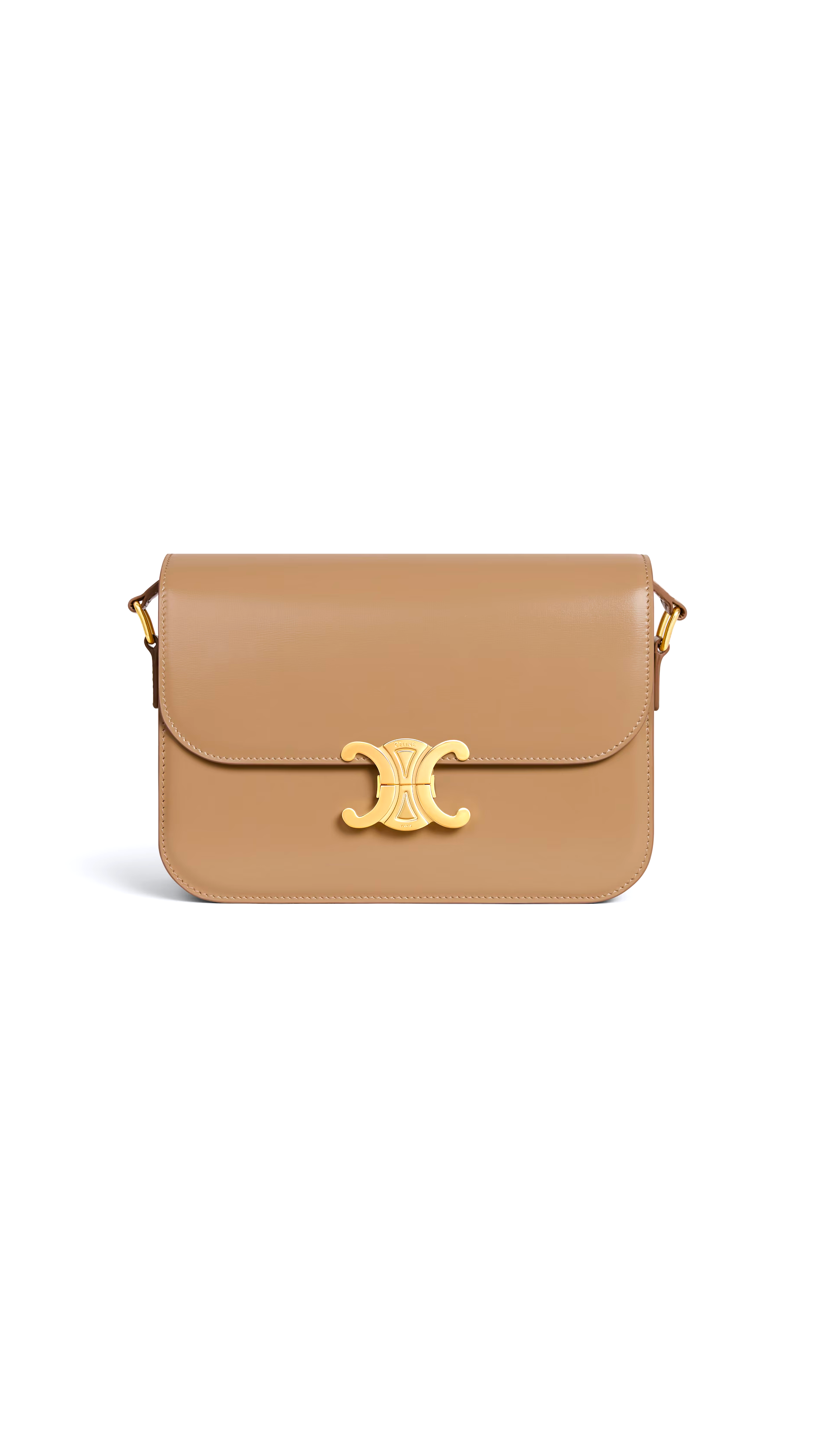 Classique Triomphe Bag in Shiny Calfskin - Smoked Brown