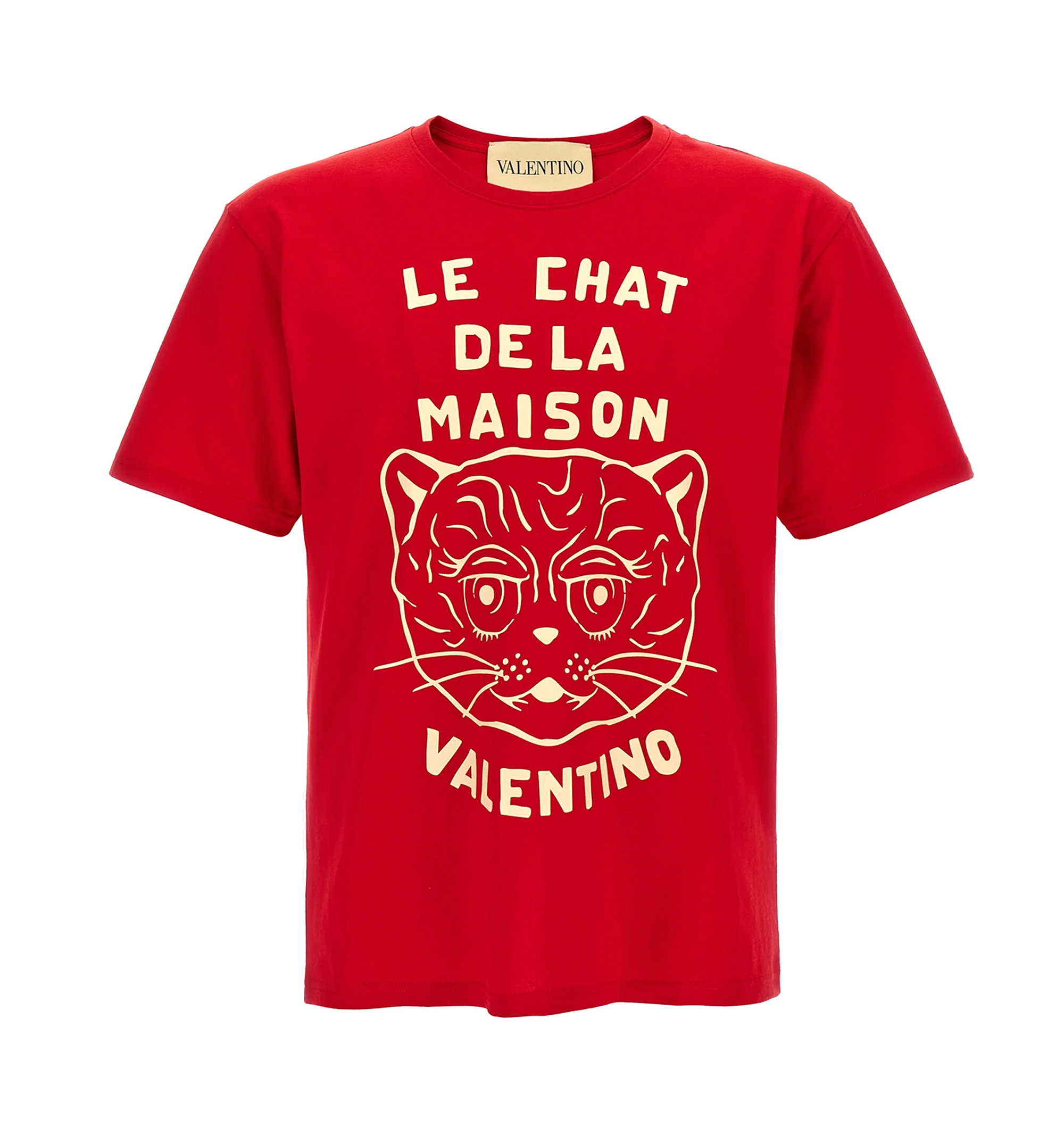 Cotton T-Shirt With Le Chat De La Maison Print