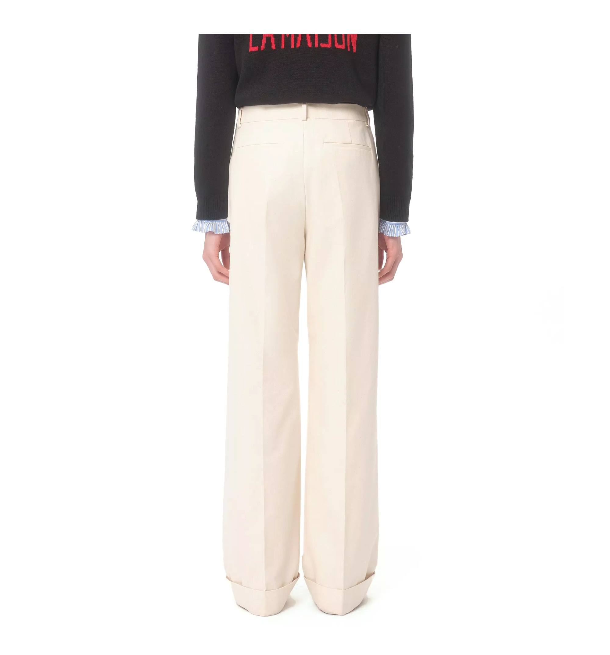 Cuffed Cotton Canvas Pants