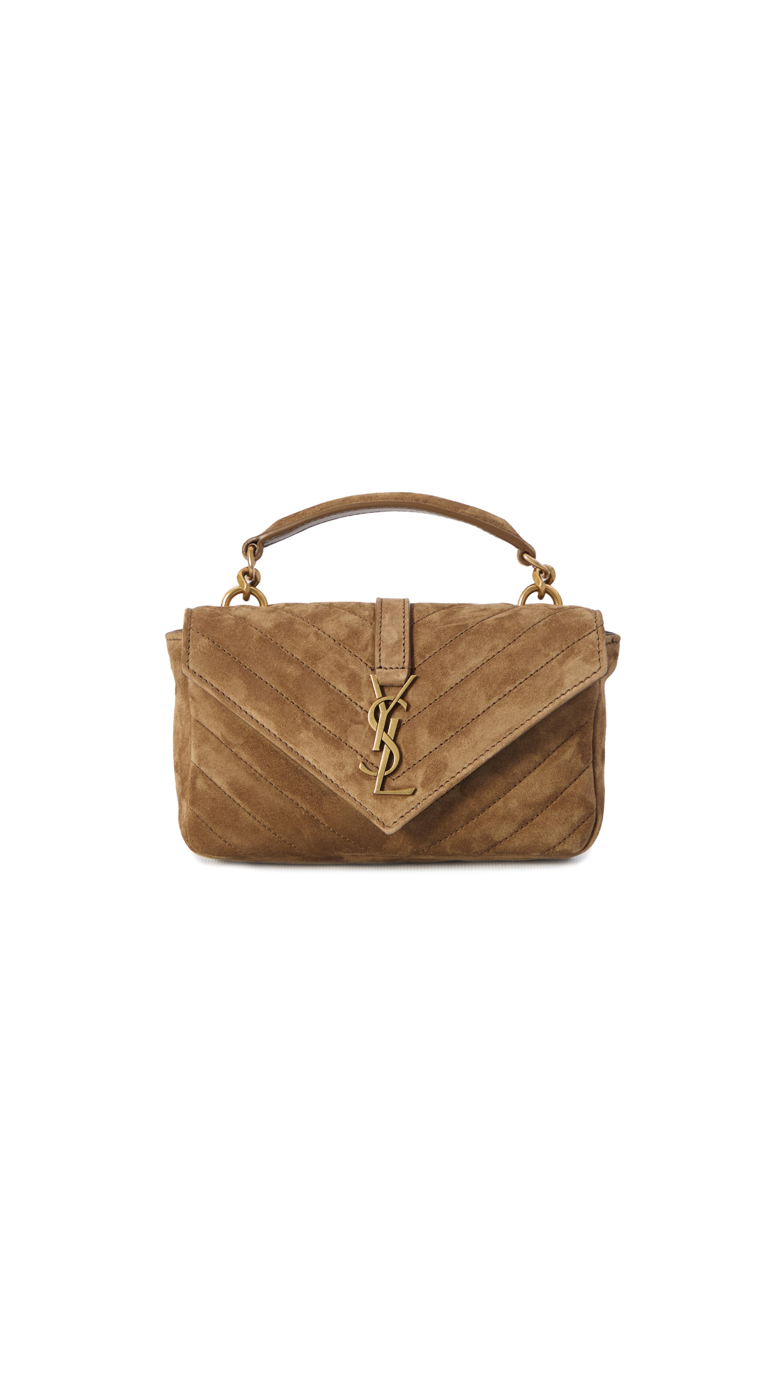 College Mini Bag in Suede - Golden Leaf