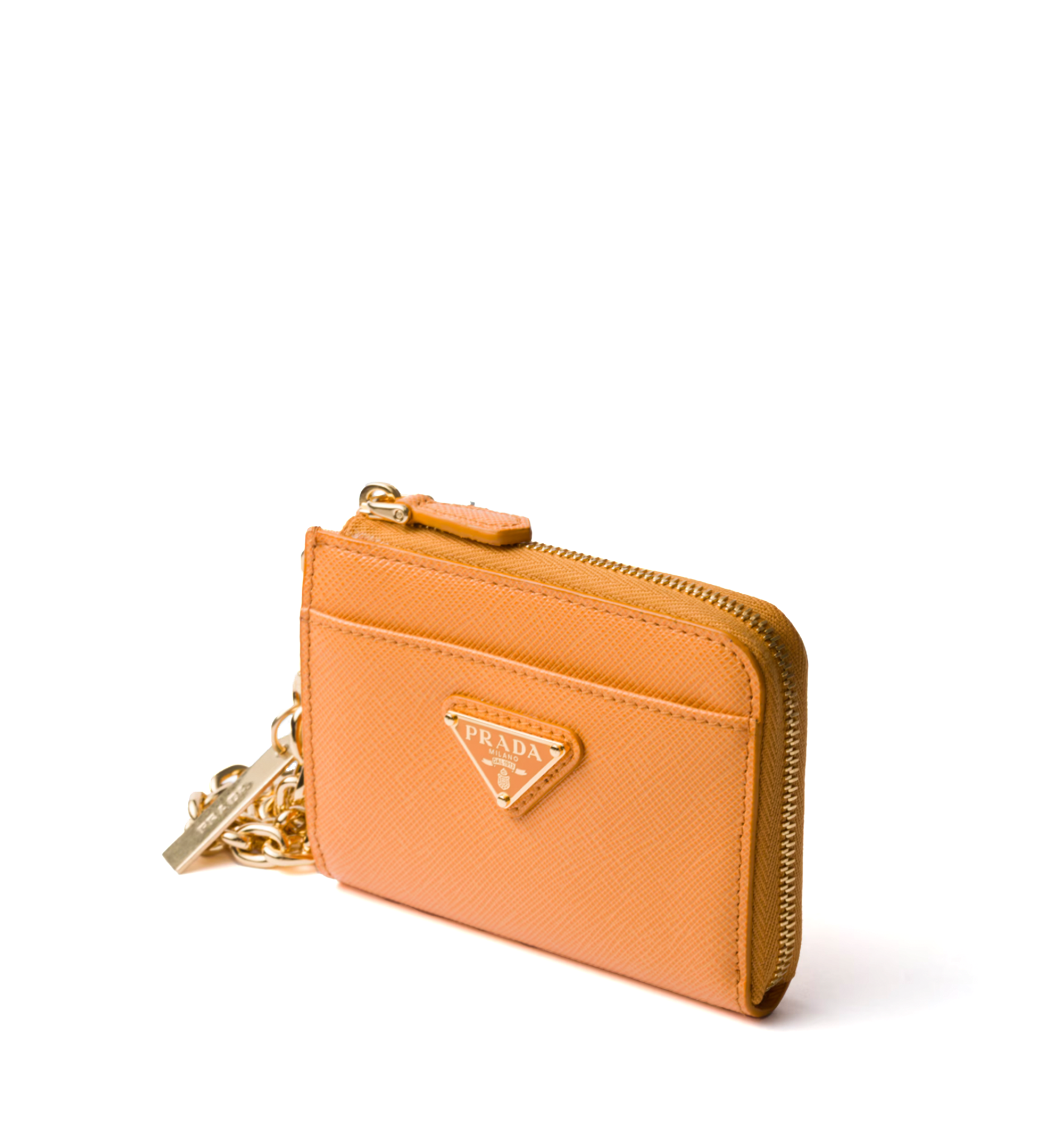 Small Saffiano Leather Zipper Wallet