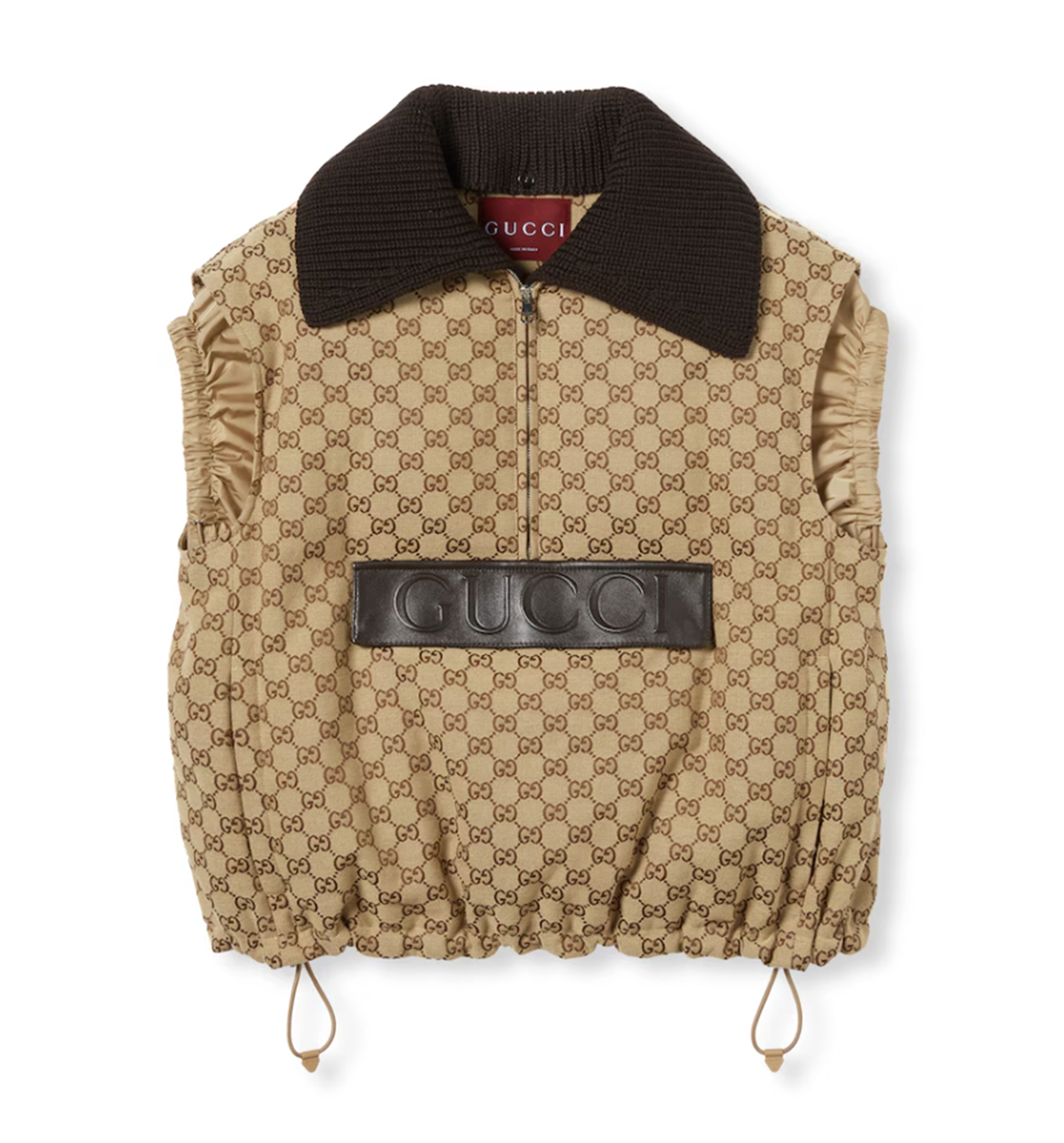 GG Canvas Gilet with Leather Label