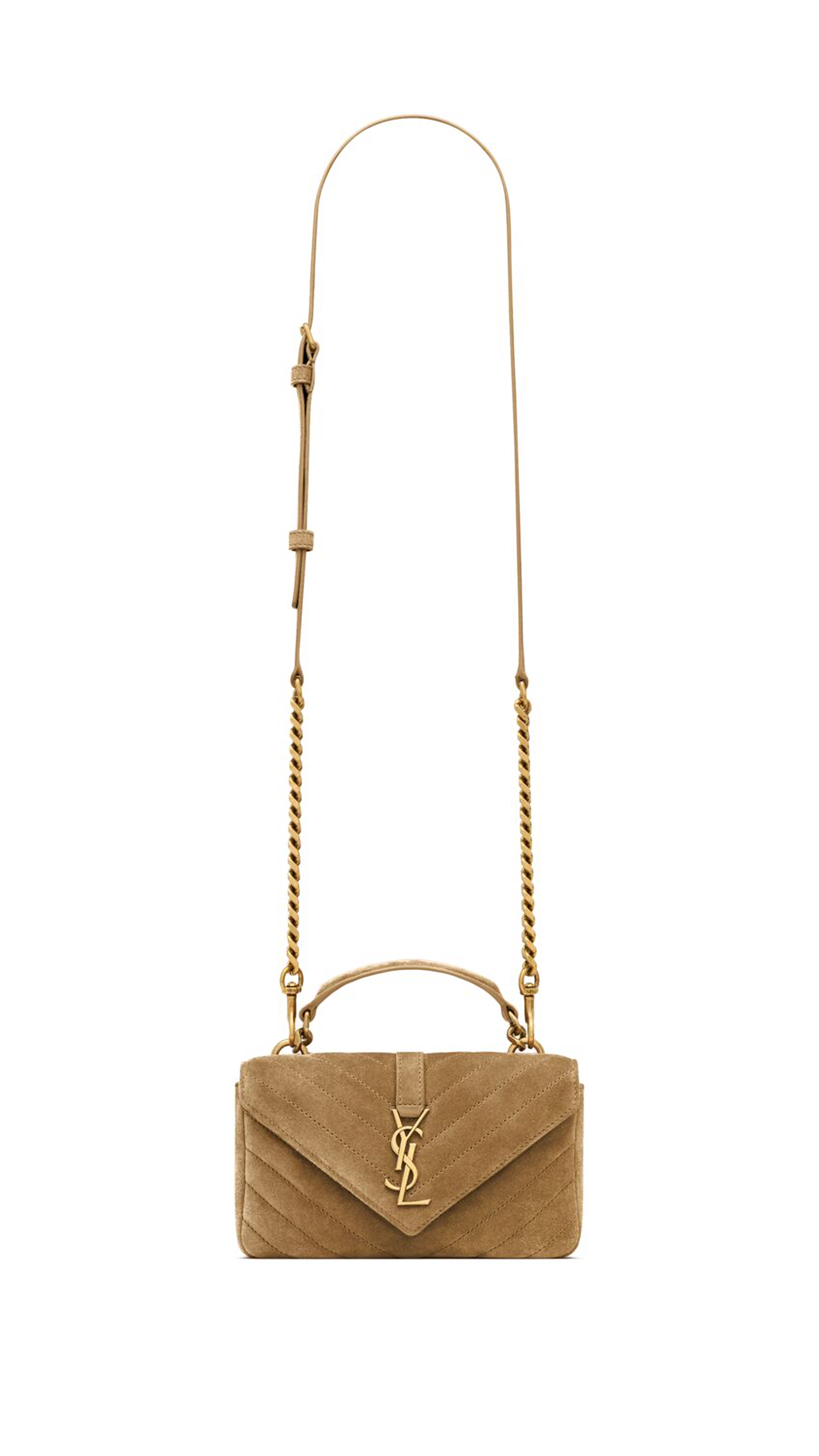College Mini Bag in Suede - Golden Leaf
