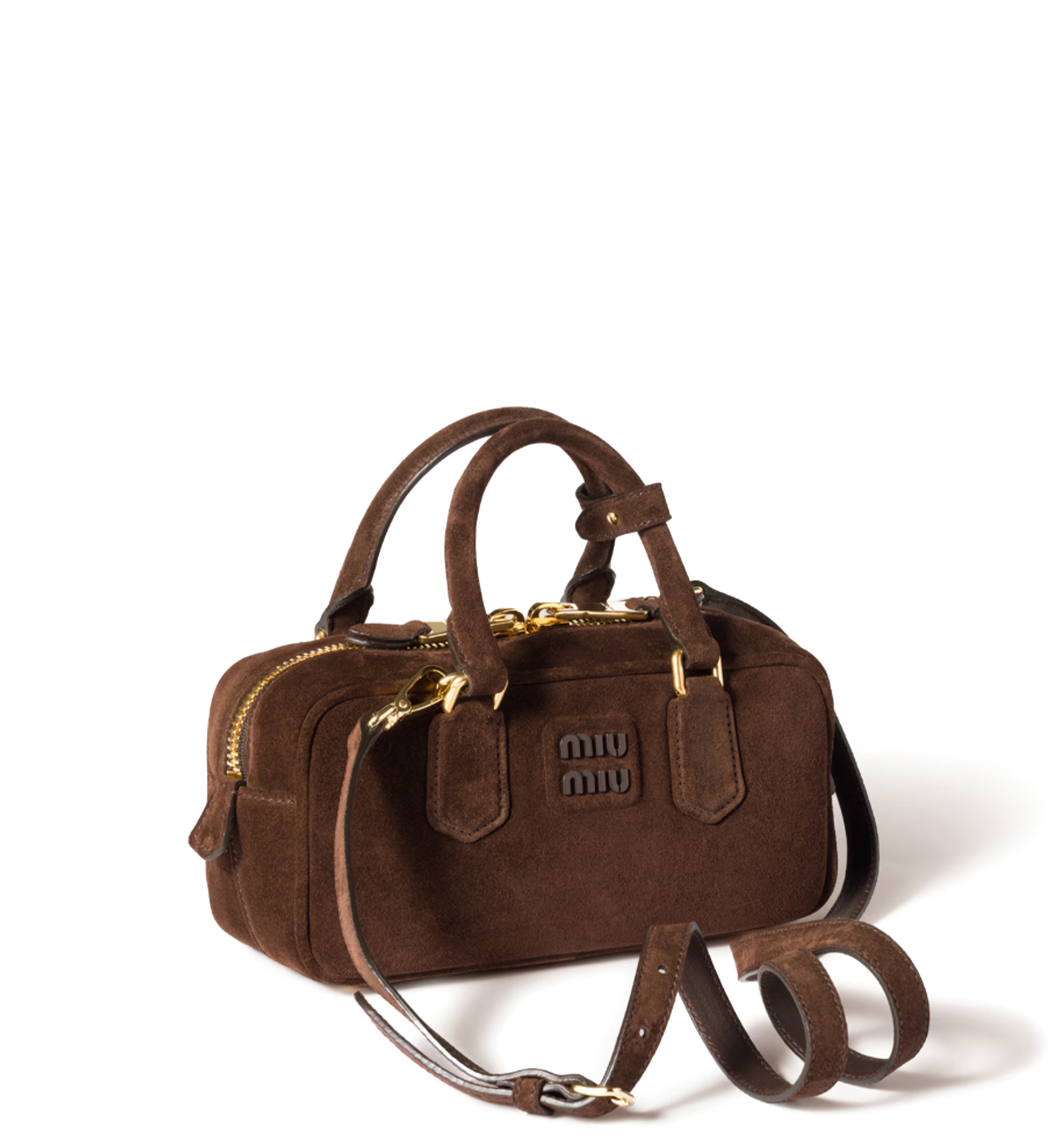 Arcadie padded suede top-handle bag