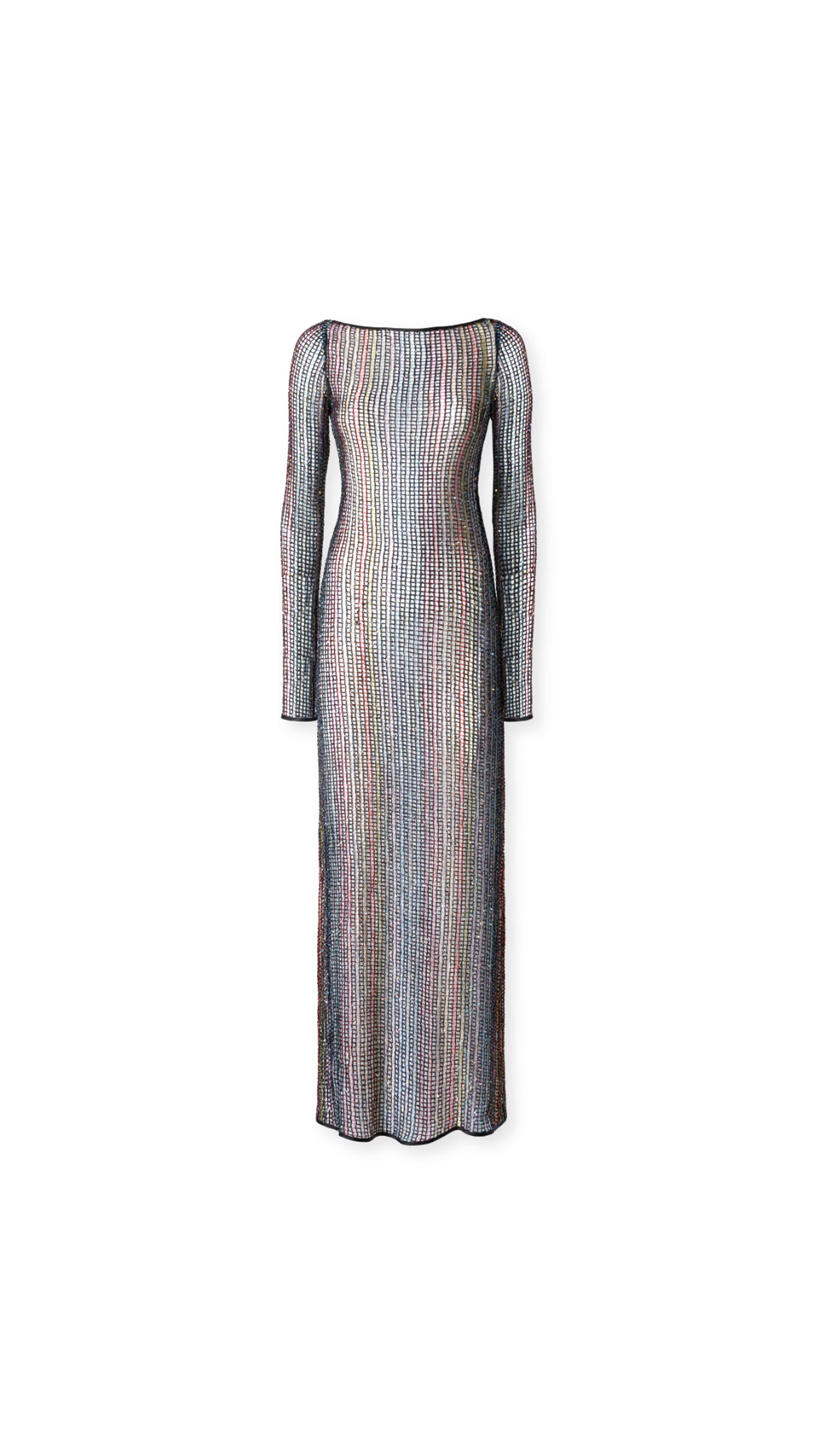 Long Cover-Up in Mesh with Open Back - Multicoloured